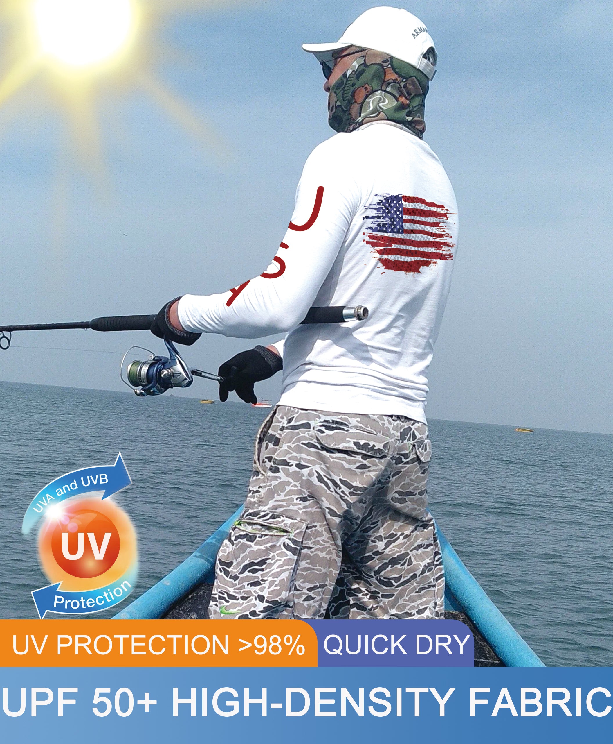 White-Flag Design UPF 50+ Sunscreen Shirt