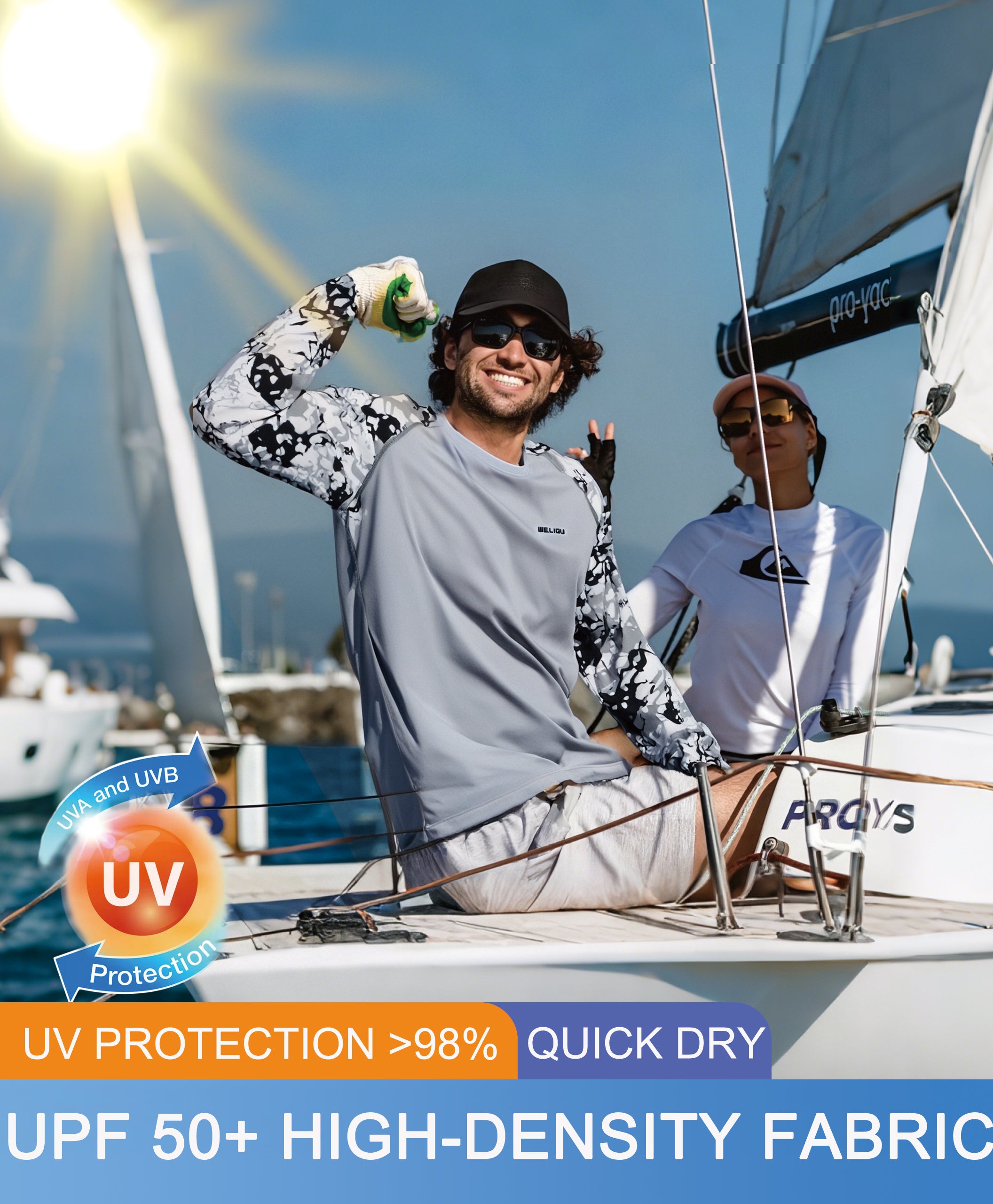 Grey Camouflage UPF 50+ Sun Protection Shirt