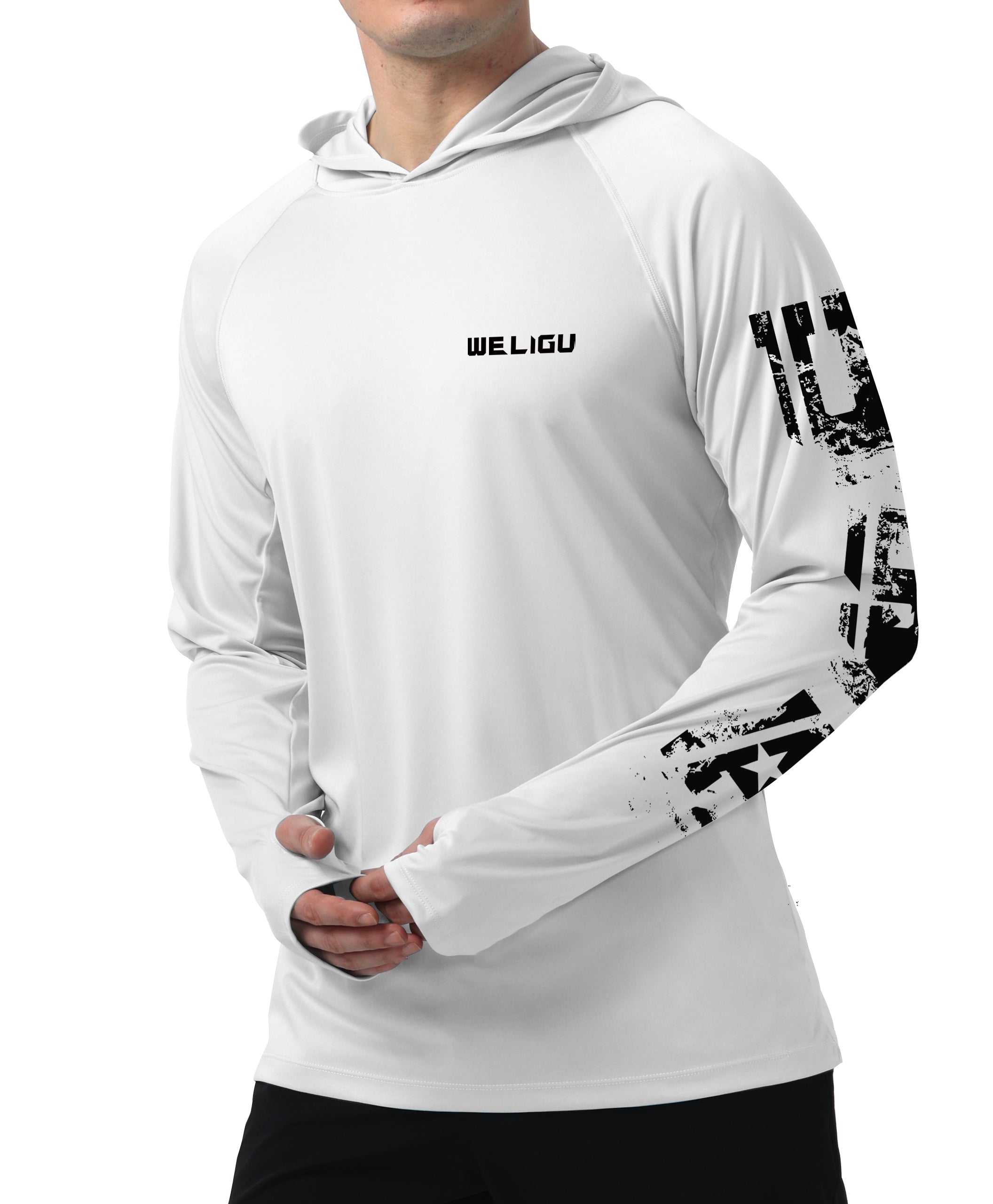 New White-Flag Design UPF 50+ Sunscreen Hoodie