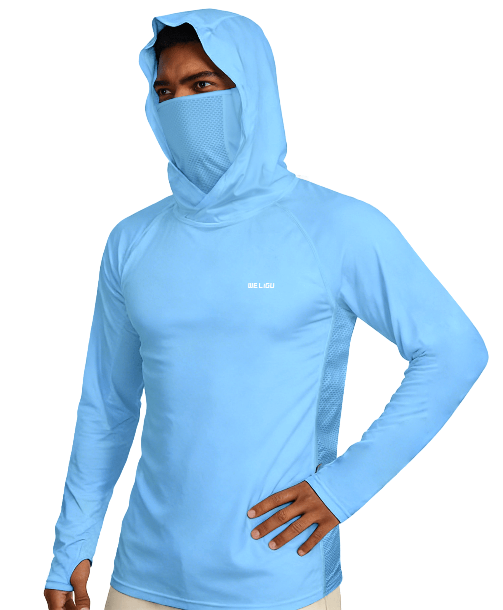 Sudadera con capucha para hombre de calidad profesional con protección solar UPF 50+