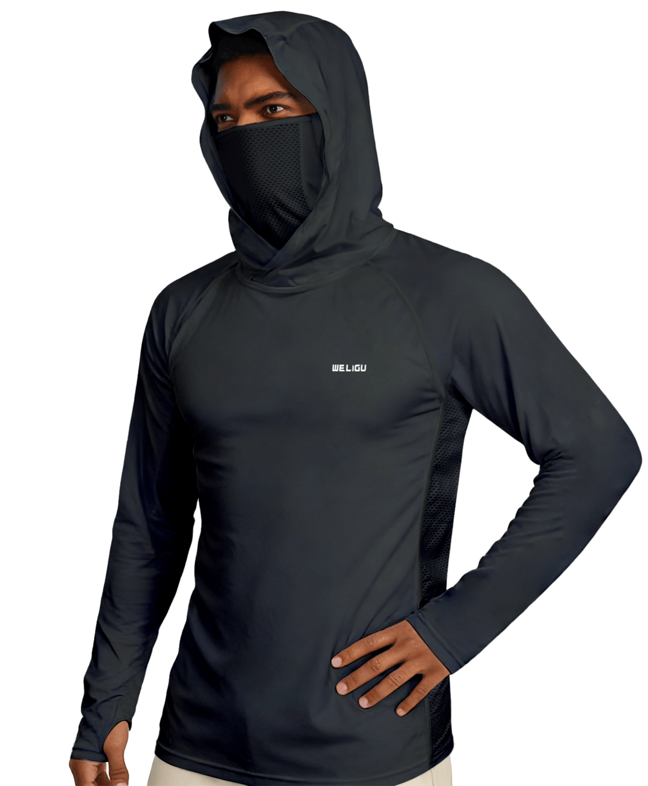 Sudadera con capucha para hombre de calidad profesional con protección solar UPF 50+