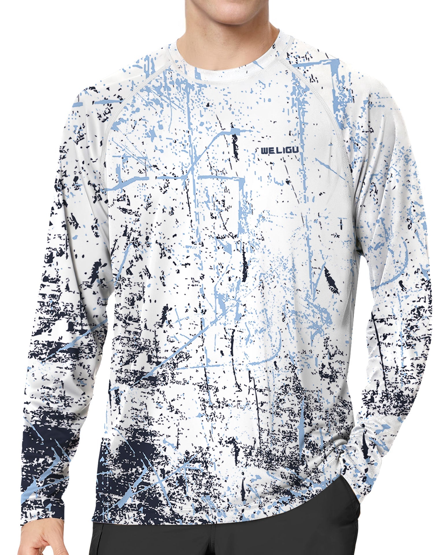 White Splash-Ink UPF 50+ Sun Protection Shirt
