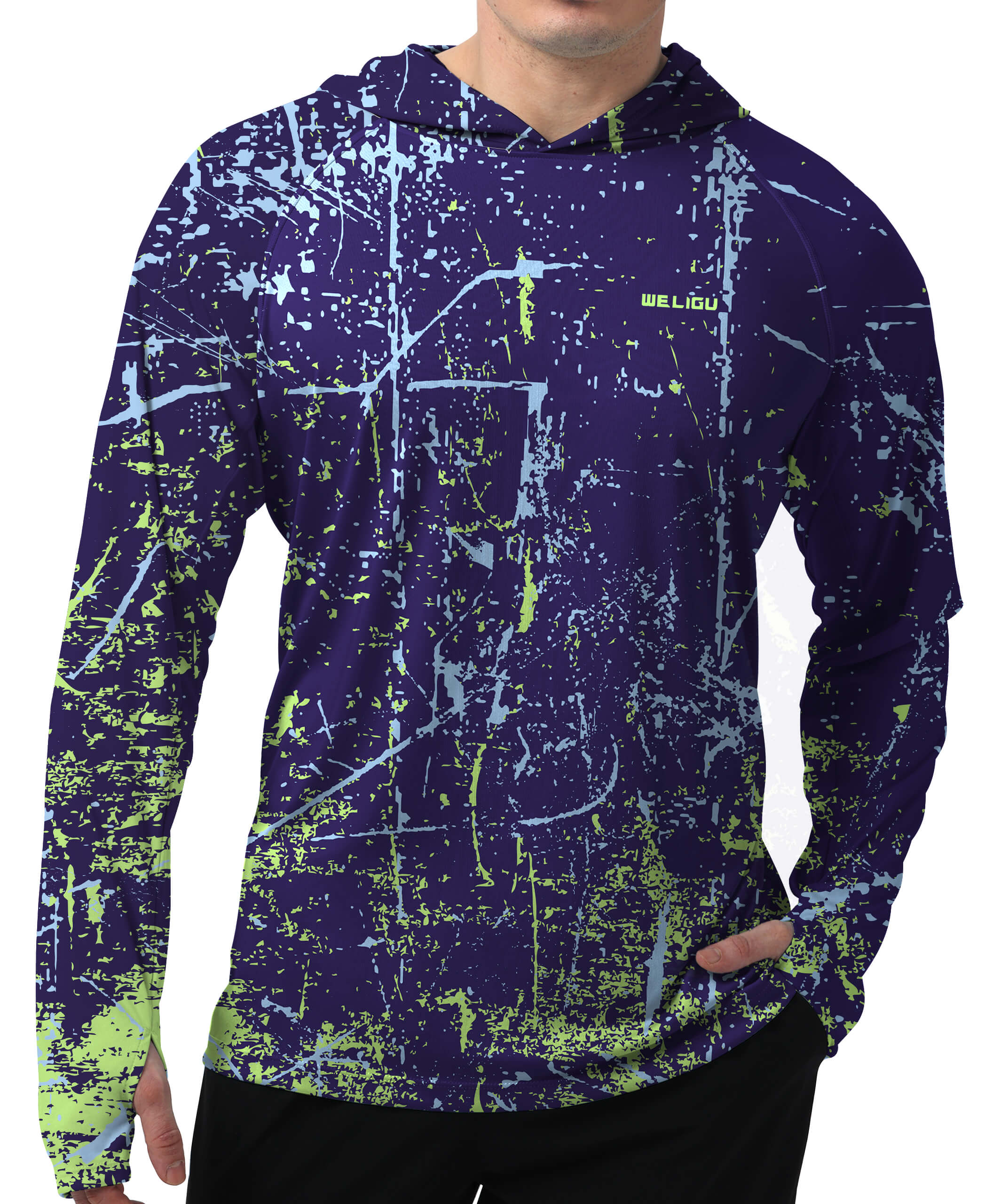 Men's UPF 50+ Sun Protection Fishing Hoodie
