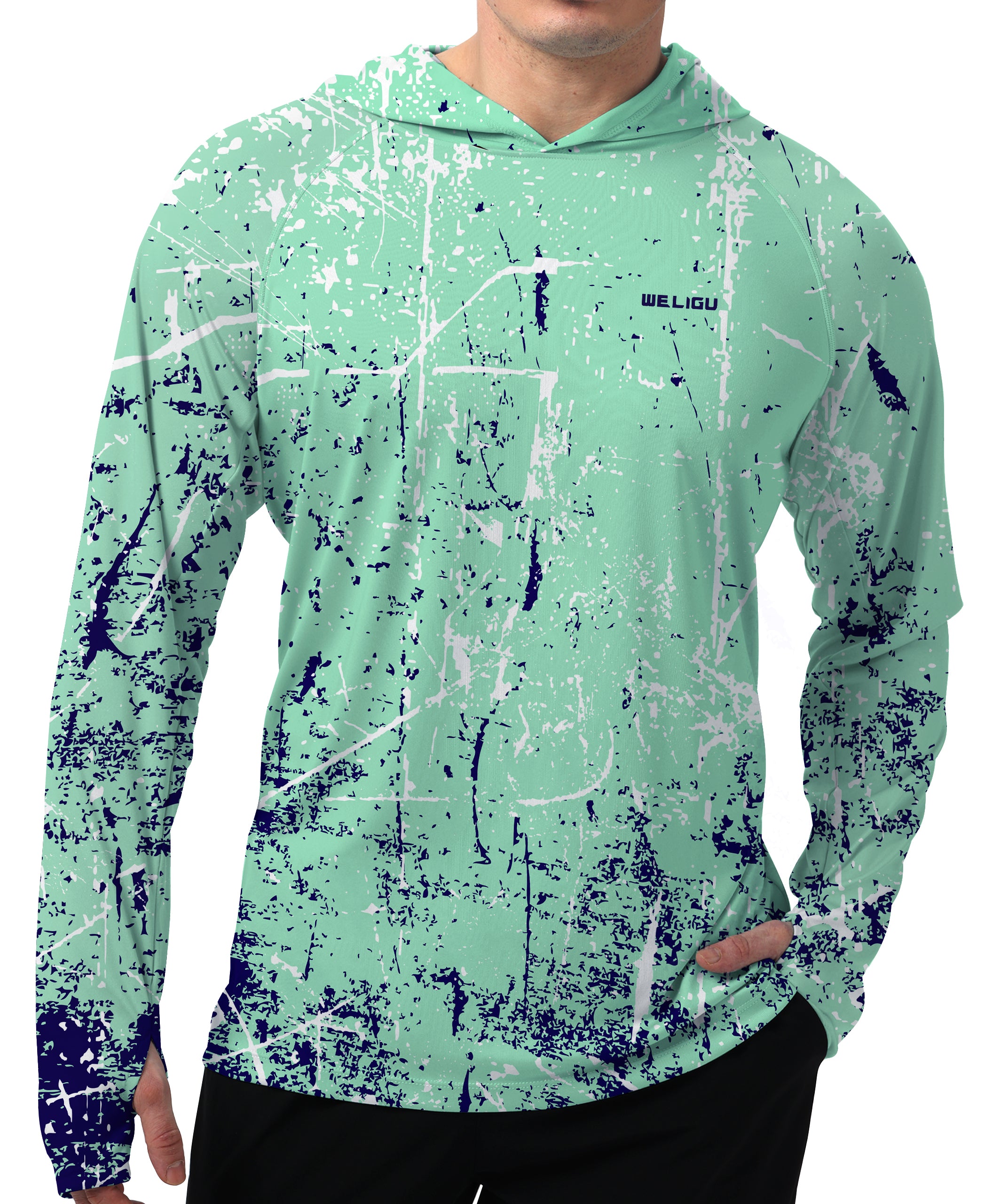 Men's UPF 50+ Sun Protection Hoodie Lightweight Long Sleeve