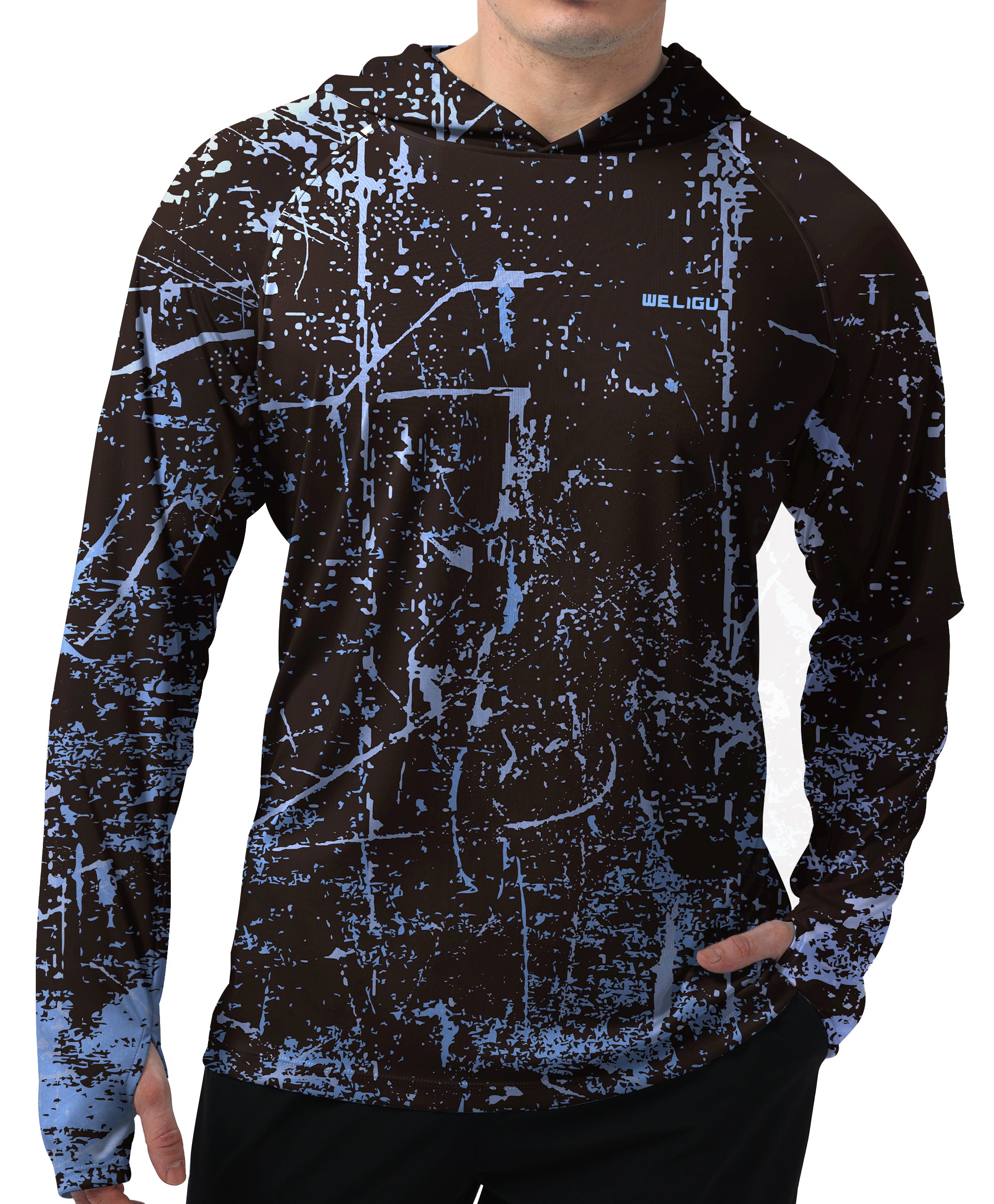 Men's UPF 50+ Sun Protection Hoodie Lightweight Long Sleeve