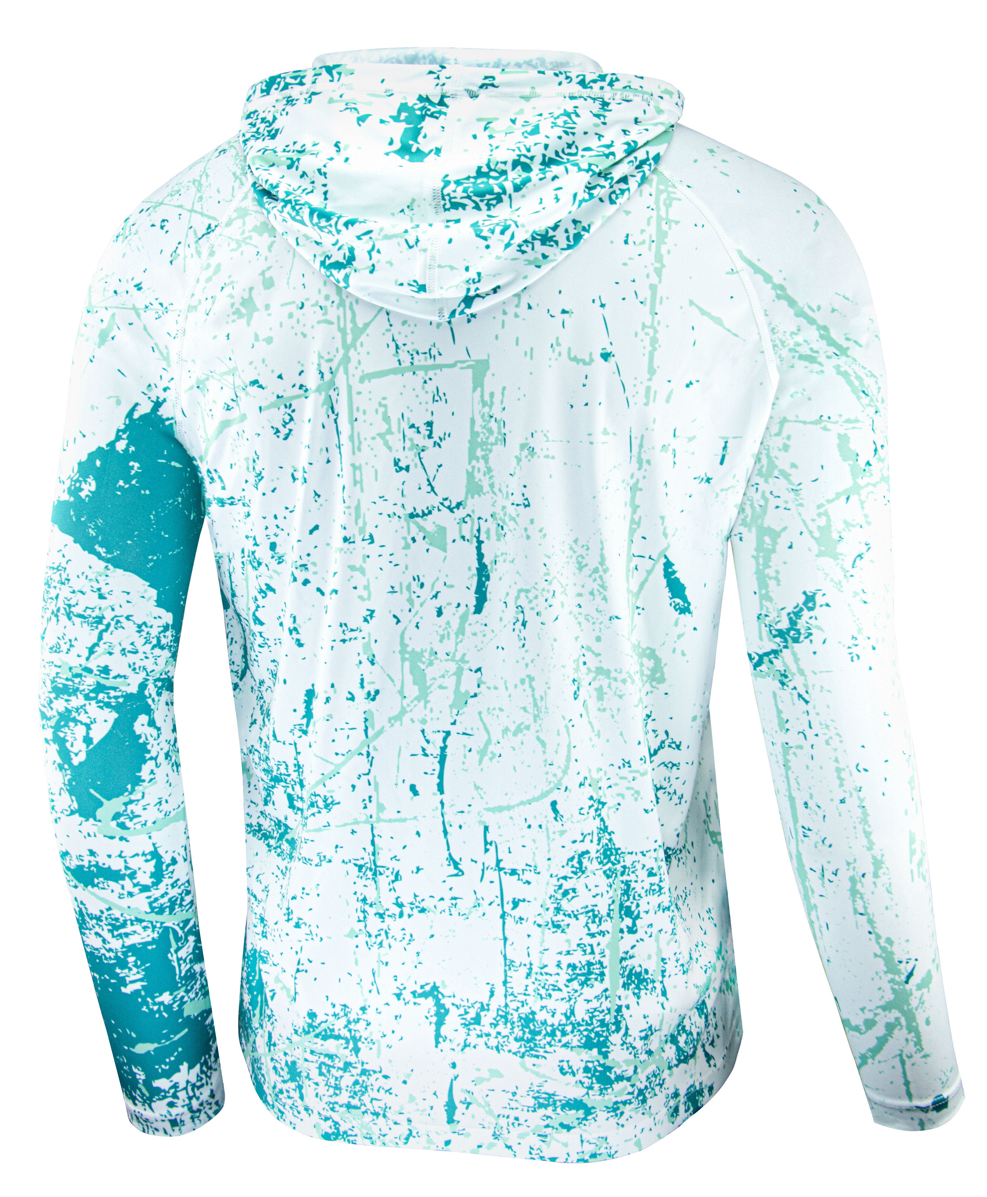 Mint Green Splash-Ink UPF 50+ Sunscreen Hoodie