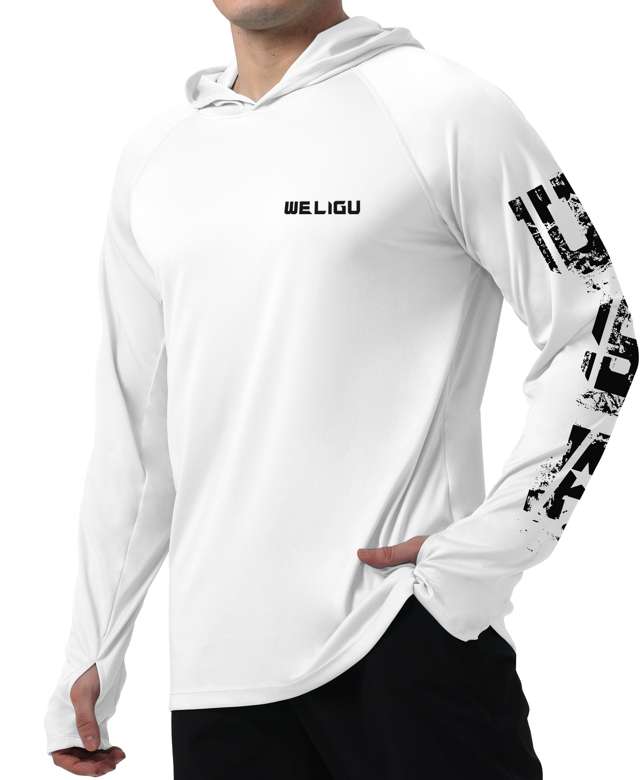 New White-Flag Design UPF 50+ Sunscreen Hoodie