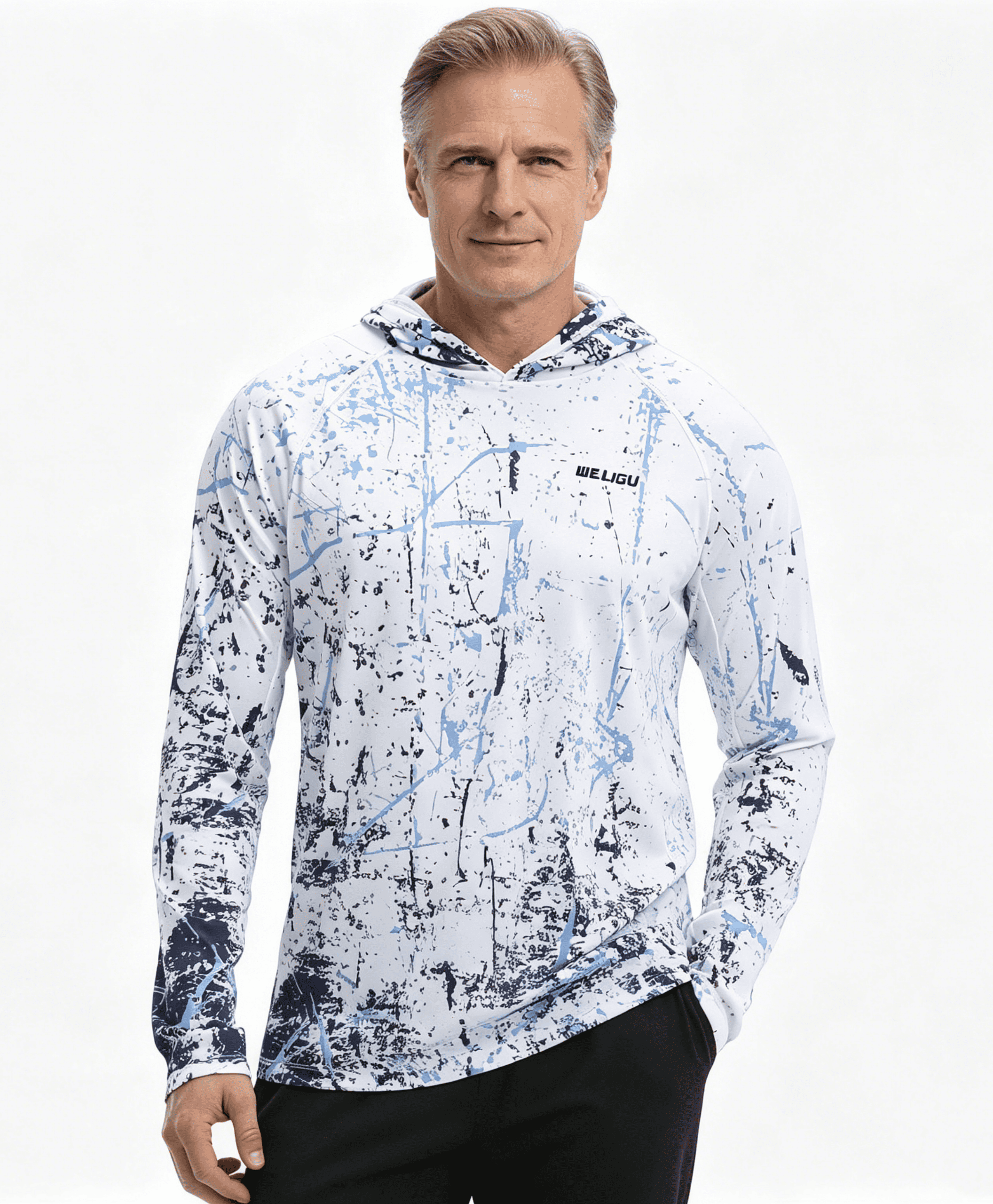 White Sun Protection Fishing Hoodie