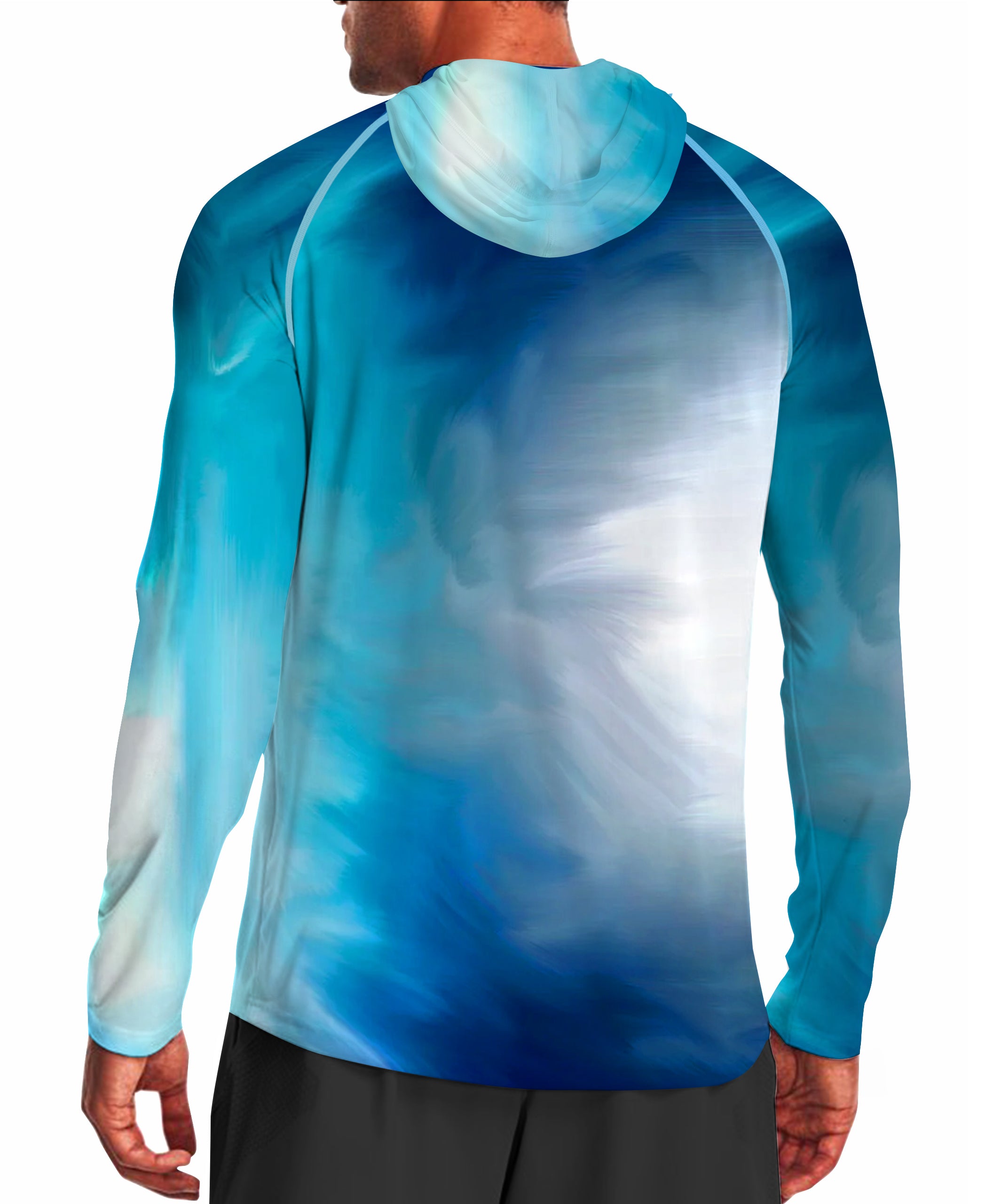 Tie Dye Blue Gradient UPF 50+ Sunscreen Hoodie
