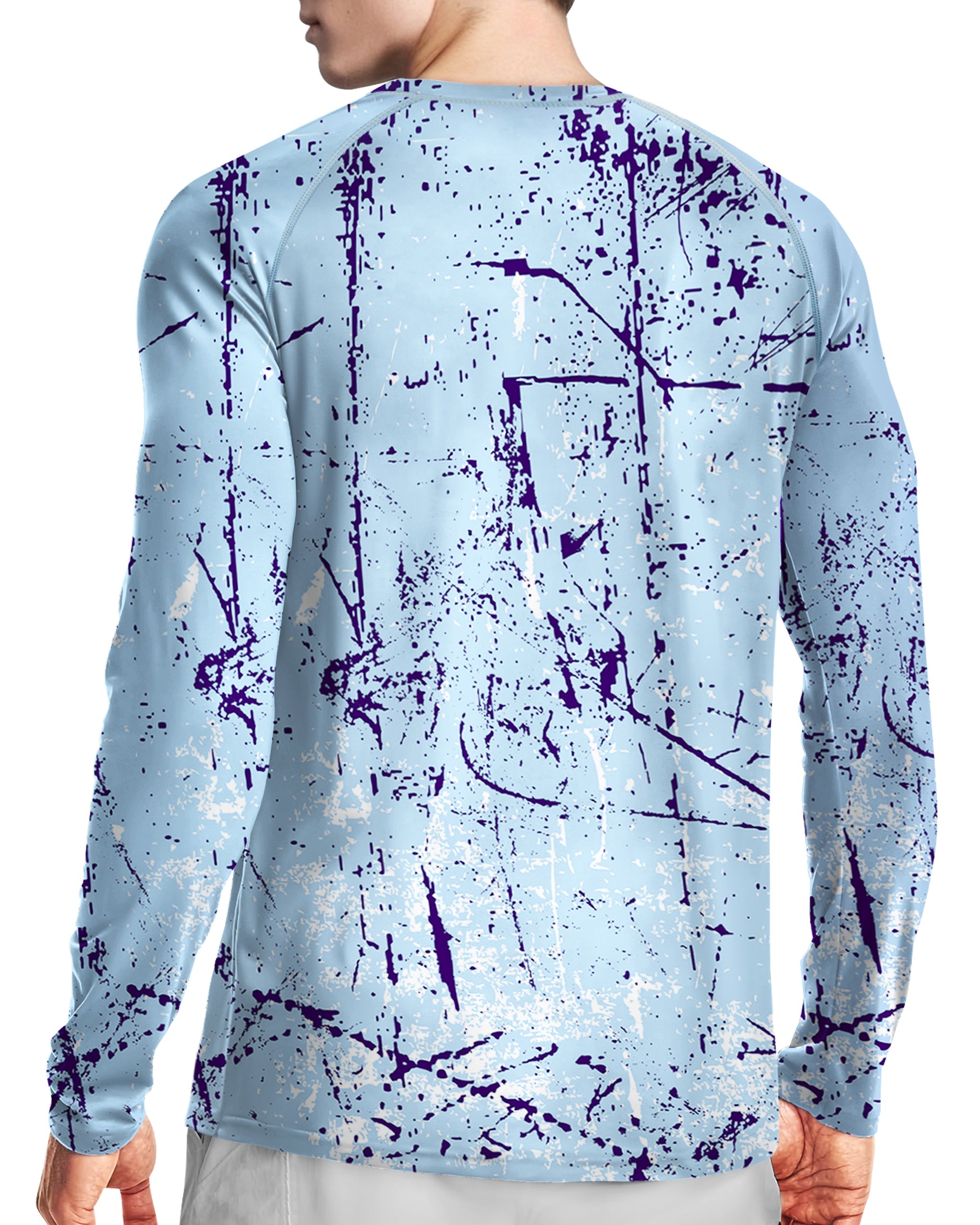 Blue Splash-Ink UPF 50+ Sunscreen Shirt