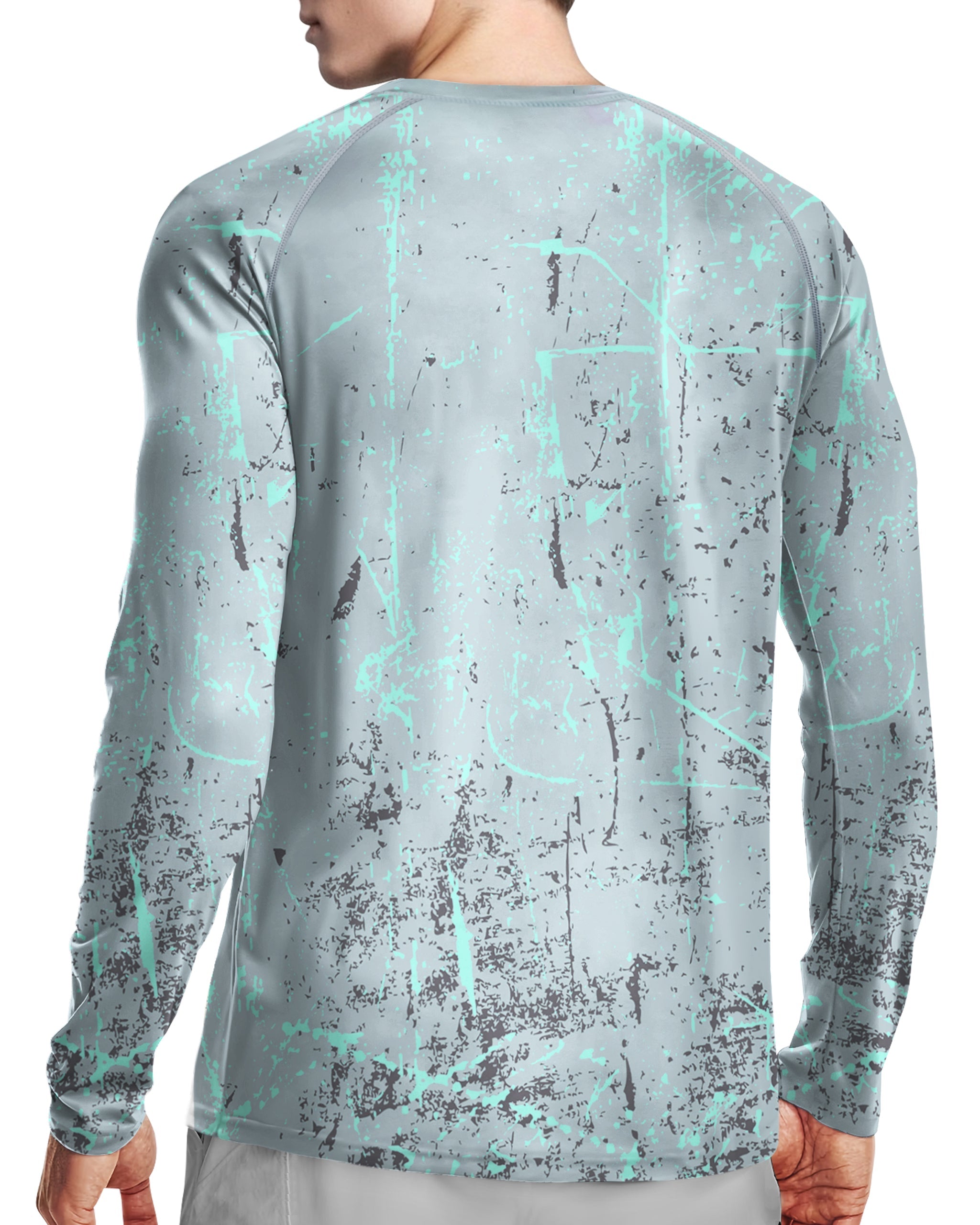 Light Grey Splash-Ink UPF 50+ Sunscreen Shirt