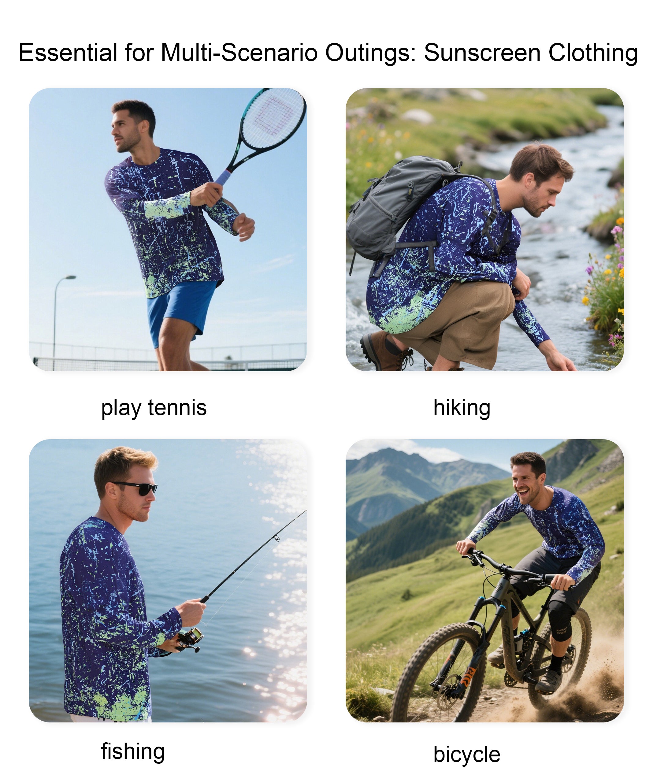 Purple Splash-Ink UPF 50+ Sunscreen Shirt