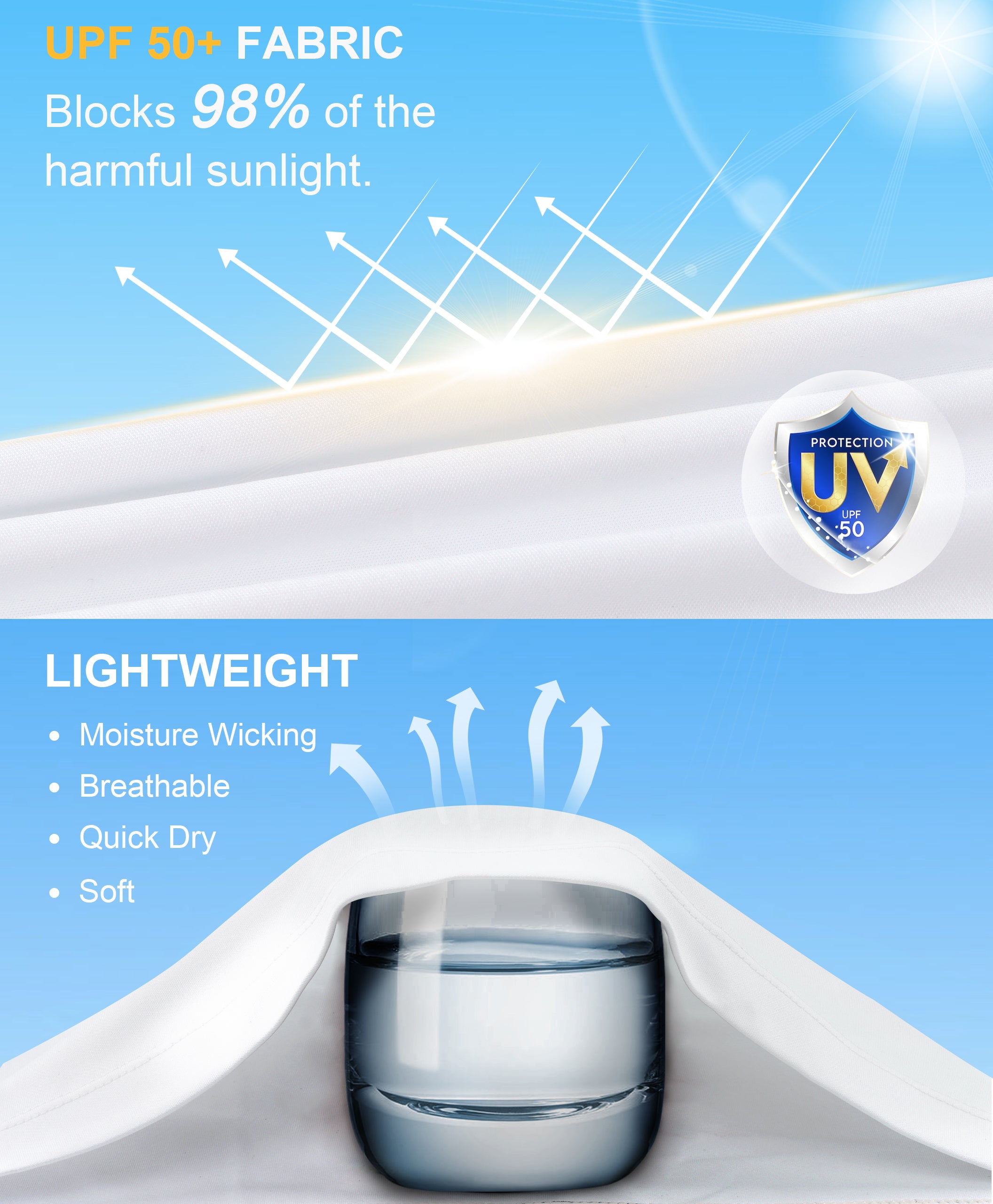 New White-Flag Design UPF 50+ Sunscreen Shirt