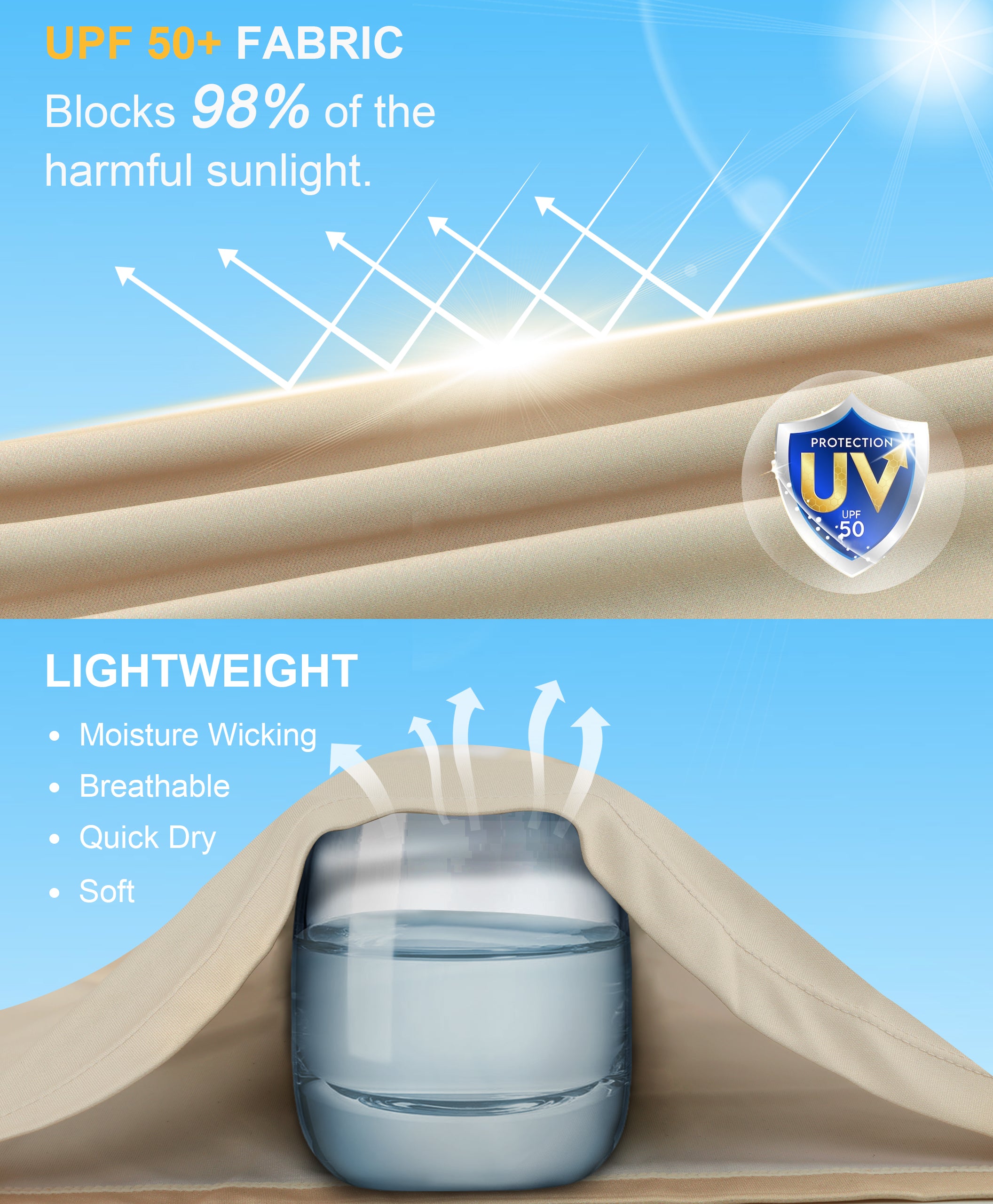 Khaki Camouflage UPF 50+ Sunscreen Shirt