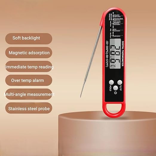 Smart Wireless Food Thermometer with App Control | Instant-Read Probe for BBQ, Baking & Frying