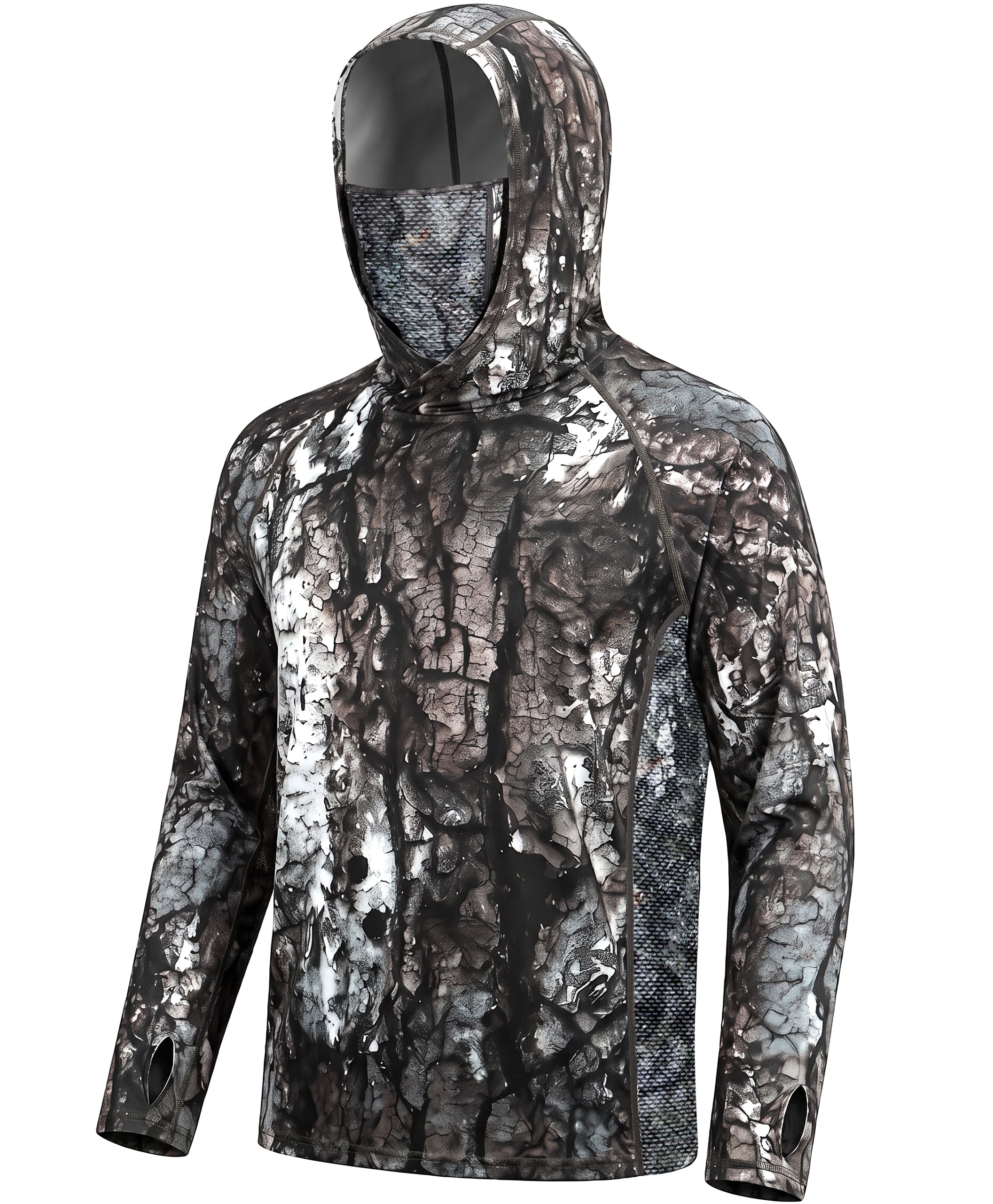 Men's Camo Hunting Hoodie with Face Cover