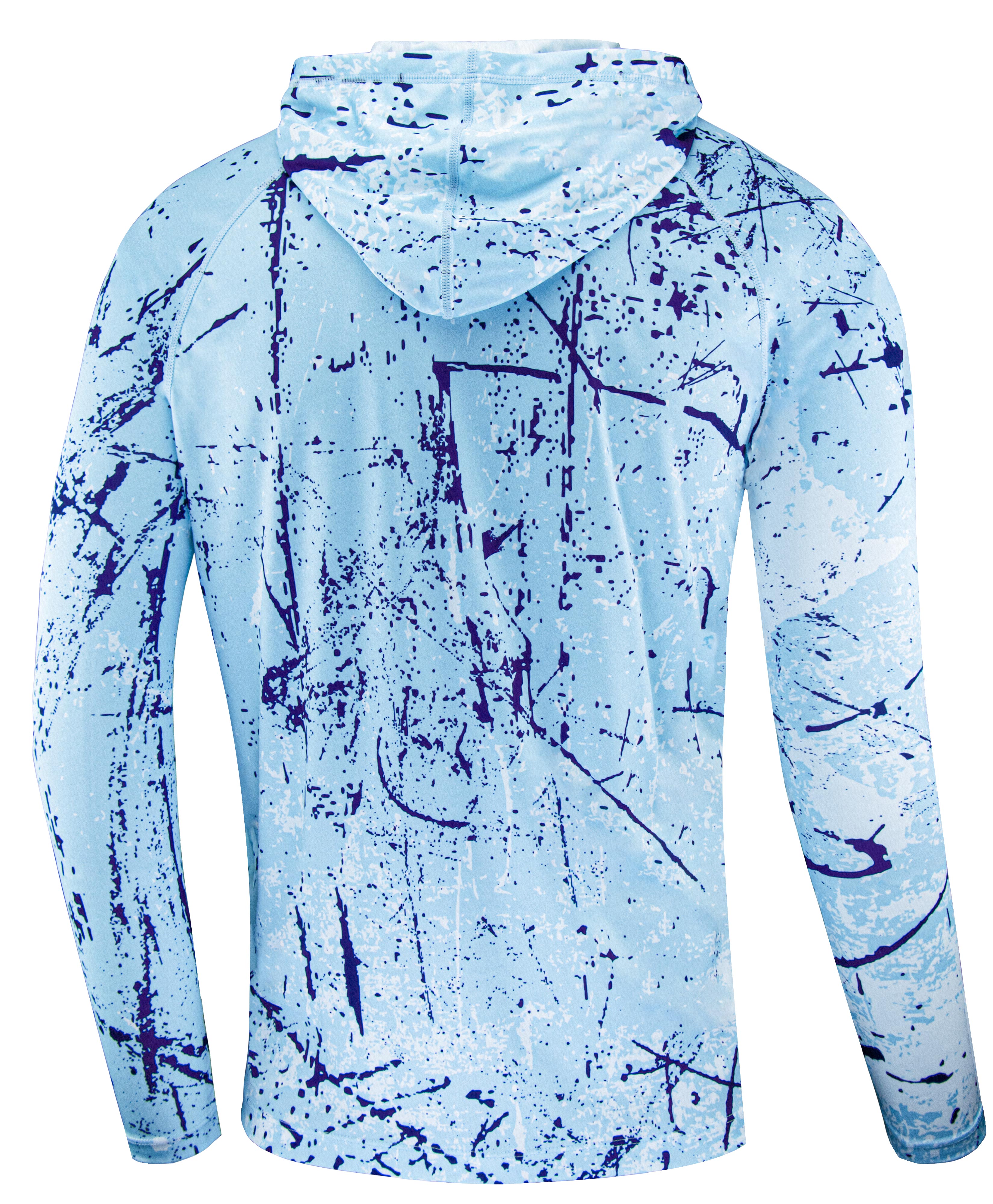 Sky Blue Splash-Ink UPF 50+ Sunscreen Hoodie
