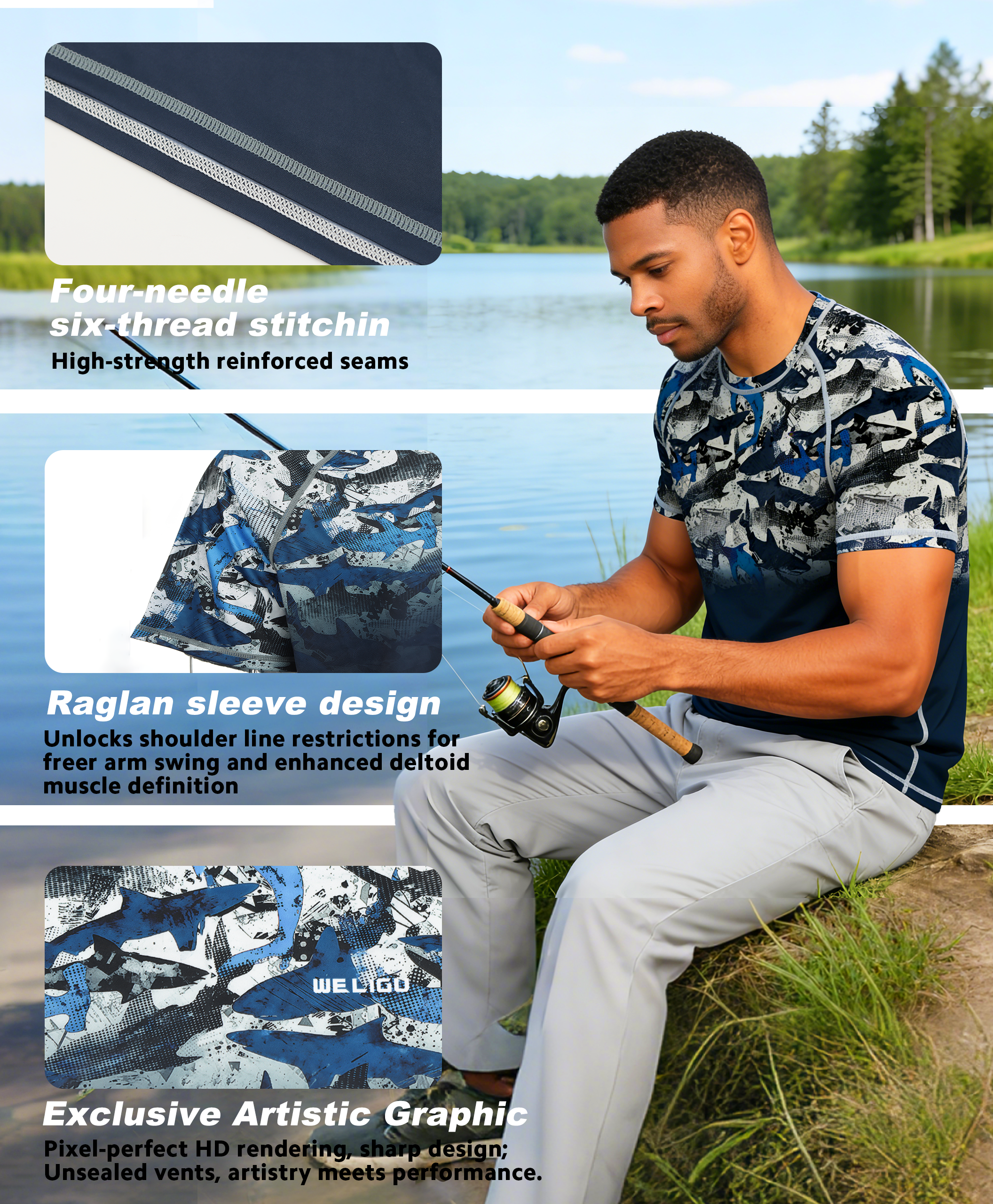 Fish Camo Short Sleeve