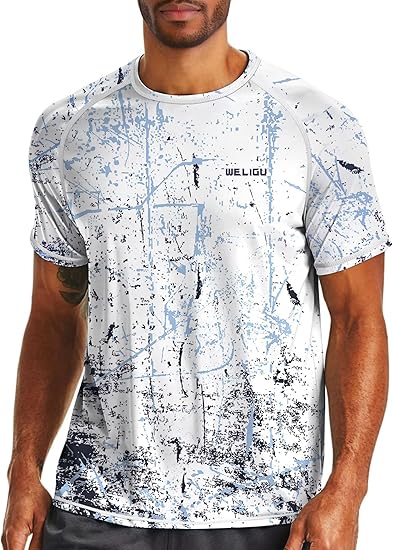 White Splash-Ink UPF 50+ Sun Protection T-Shirt