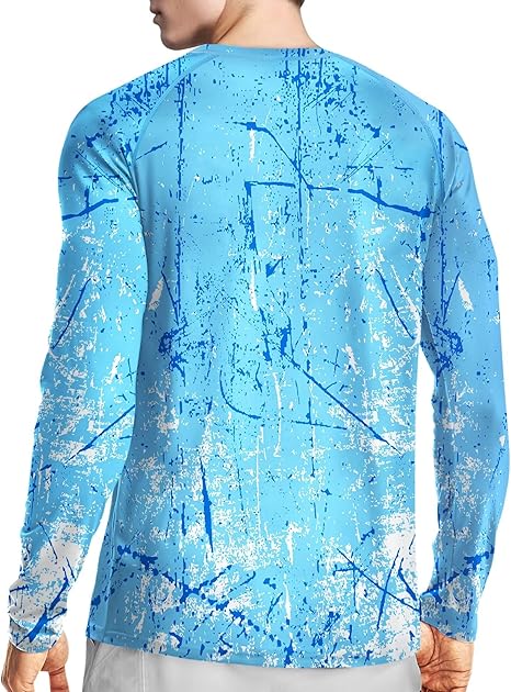Ocean Blue Splash-Ink UPF 50+ Sunscreen Shirt