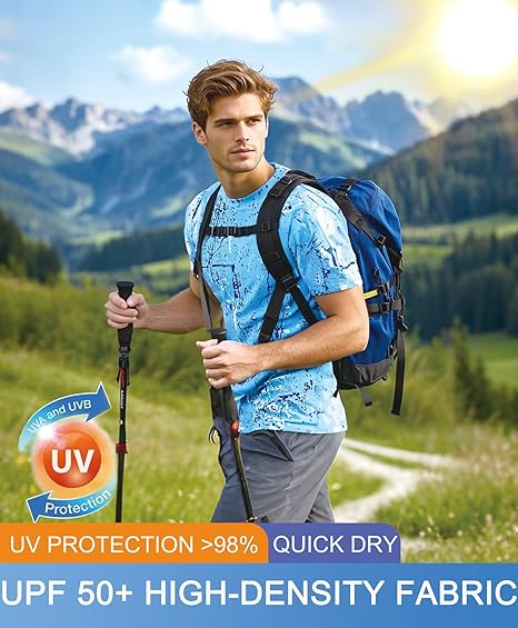 Ocean Blue Splash-Ink UPF 50+ Sunscreen T-Shirt