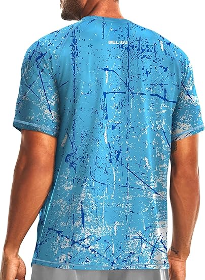 Ocean Blue Splash-Ink UPF 50+ Sunscreen T-Shirt