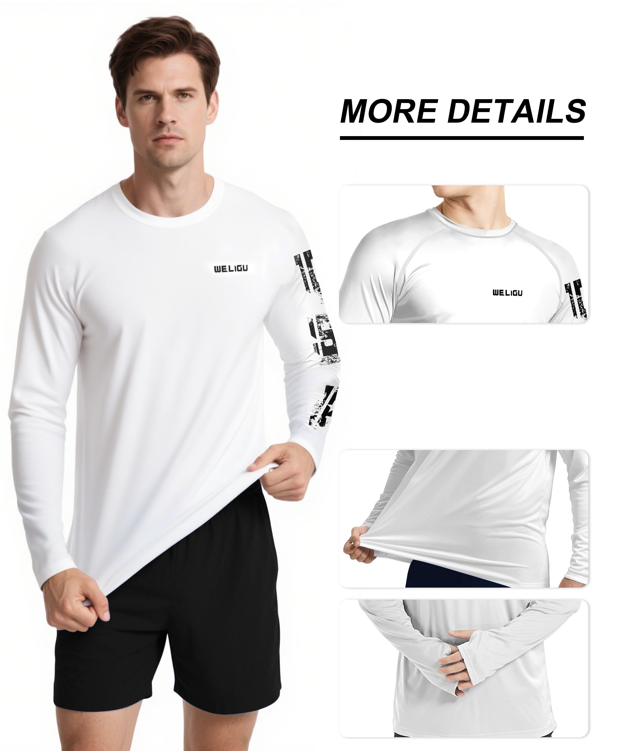 New White-Flag Design UPF 50+ Sunscreen Shirt