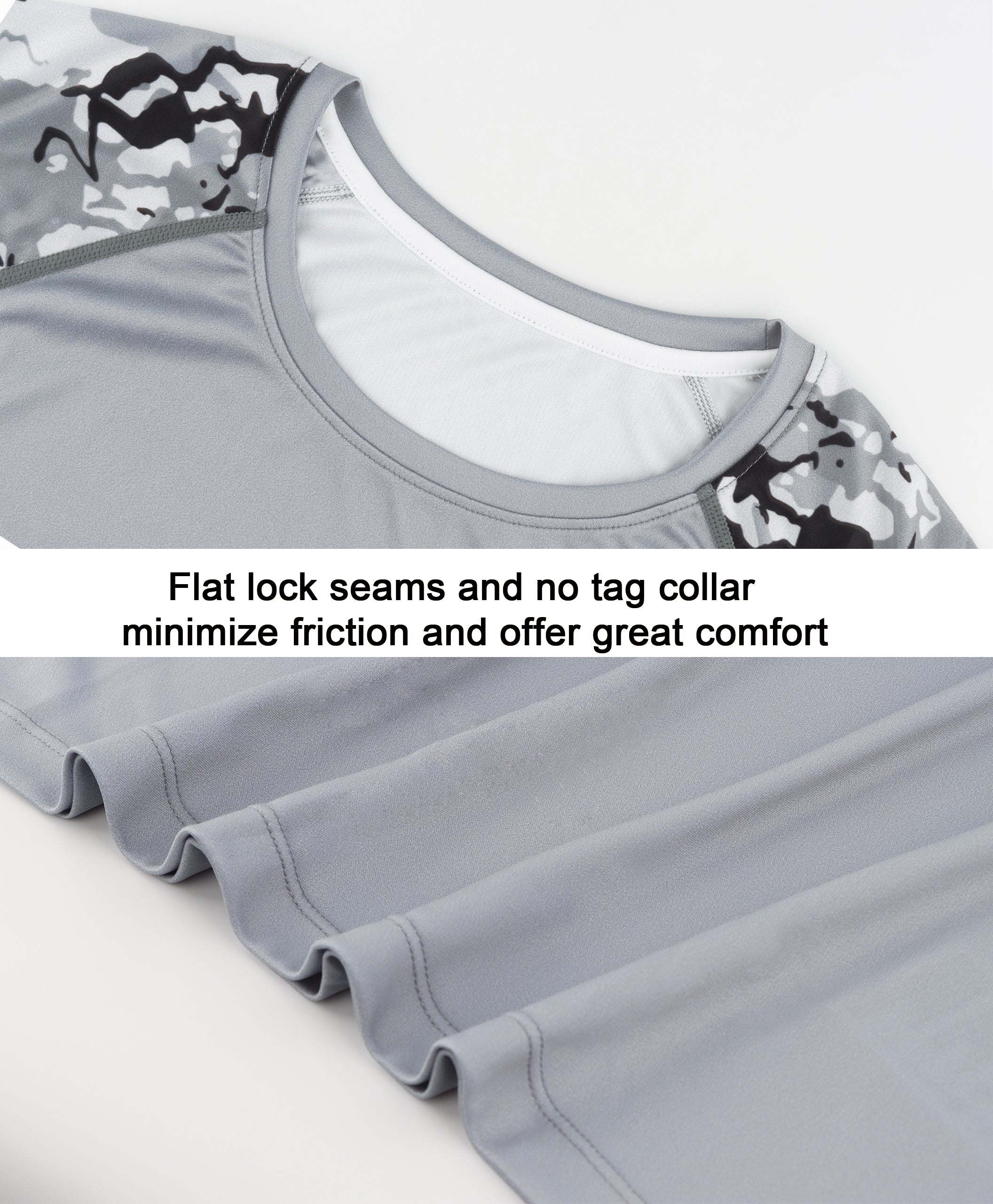 Grey Camouflage UPF 50+ Sun Protection Shirt