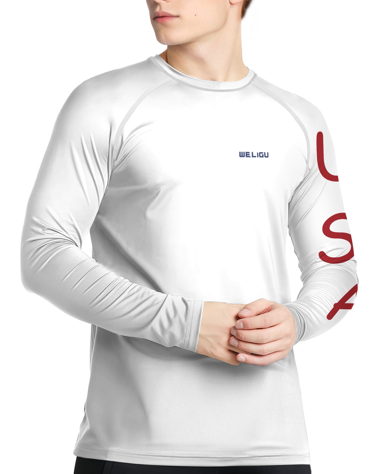 White-Flag Design UPF 50+ Sunscreen Shirt