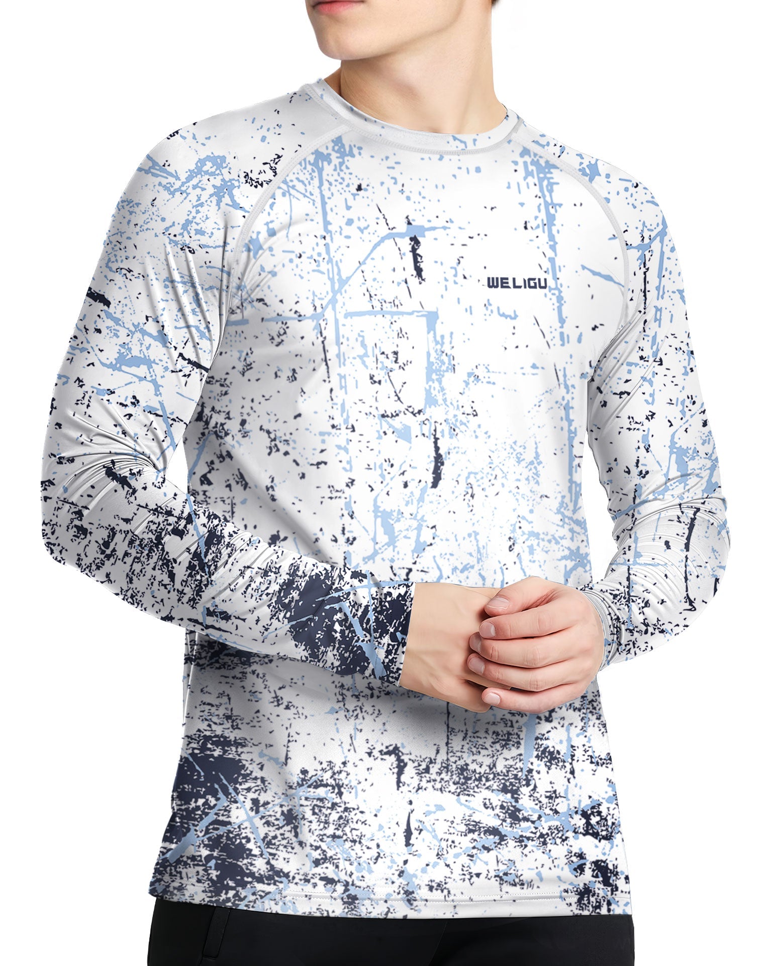 White Splash-Ink UPF 50+ Sun Protection Shirt