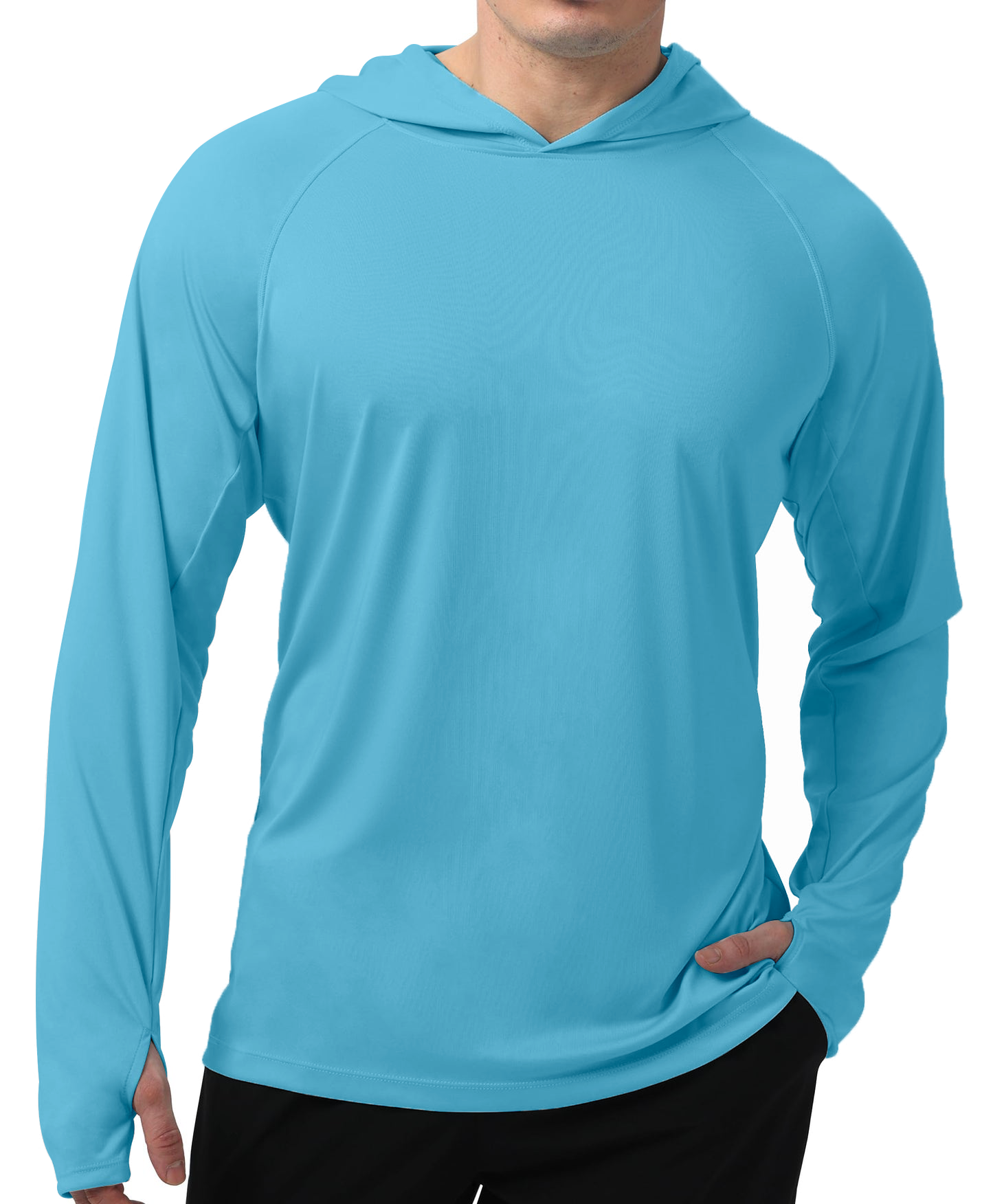 Azure Solid Color UPF 50+ Sunscreen Hoodie