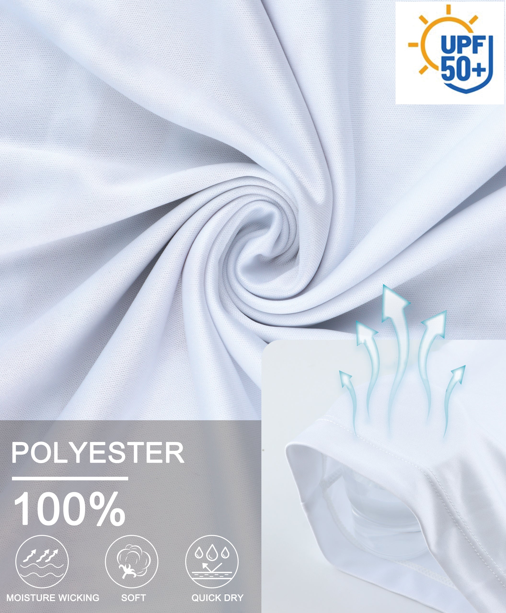 White-Flag Design UPF 50+ Sunscreen Shirt