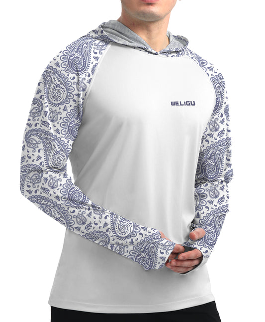 Paisley Blue Design UPF 50+ Sunscreen Hoodie