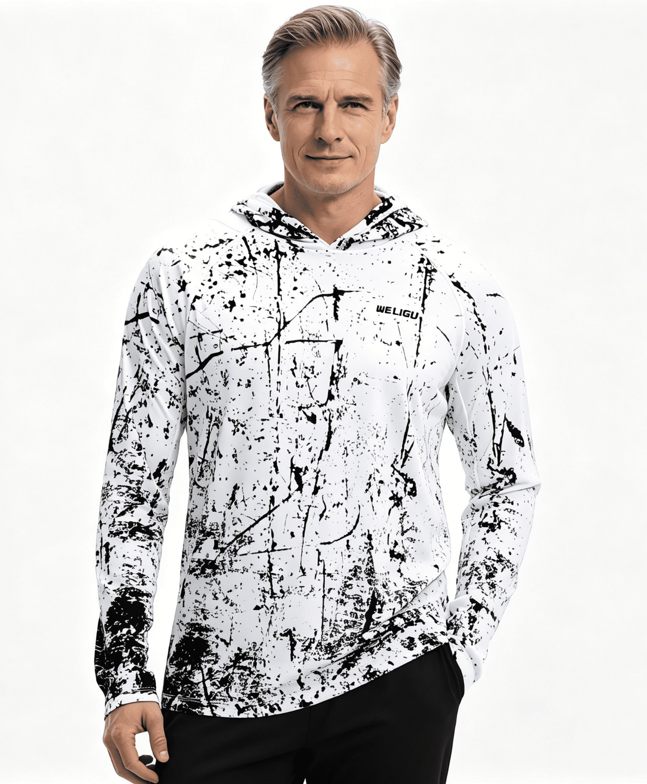 Black Sun Protection Fishing Hoodie