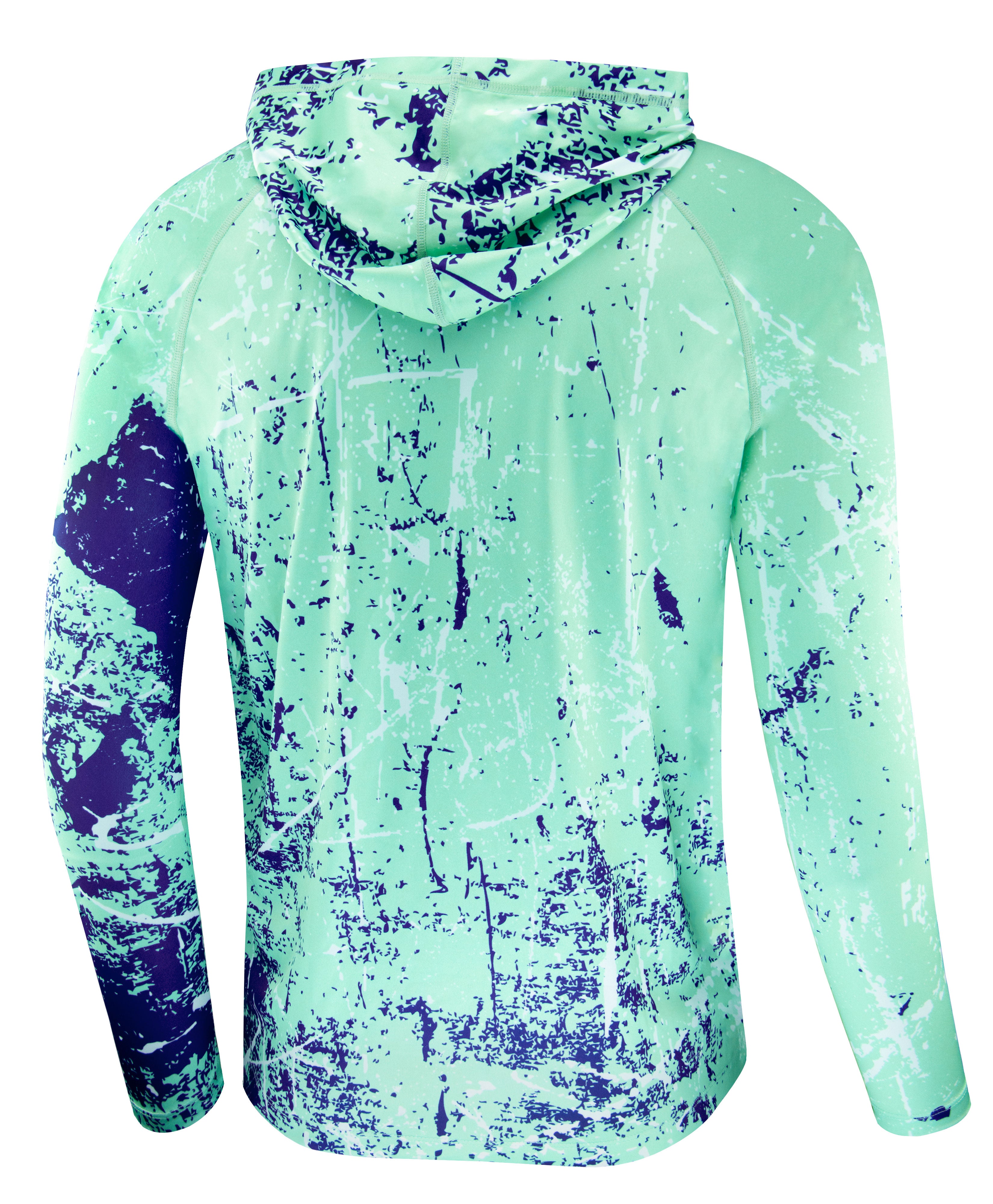 Pea Green Splash-Ink UPF 50+ Sunscreen Hoodie