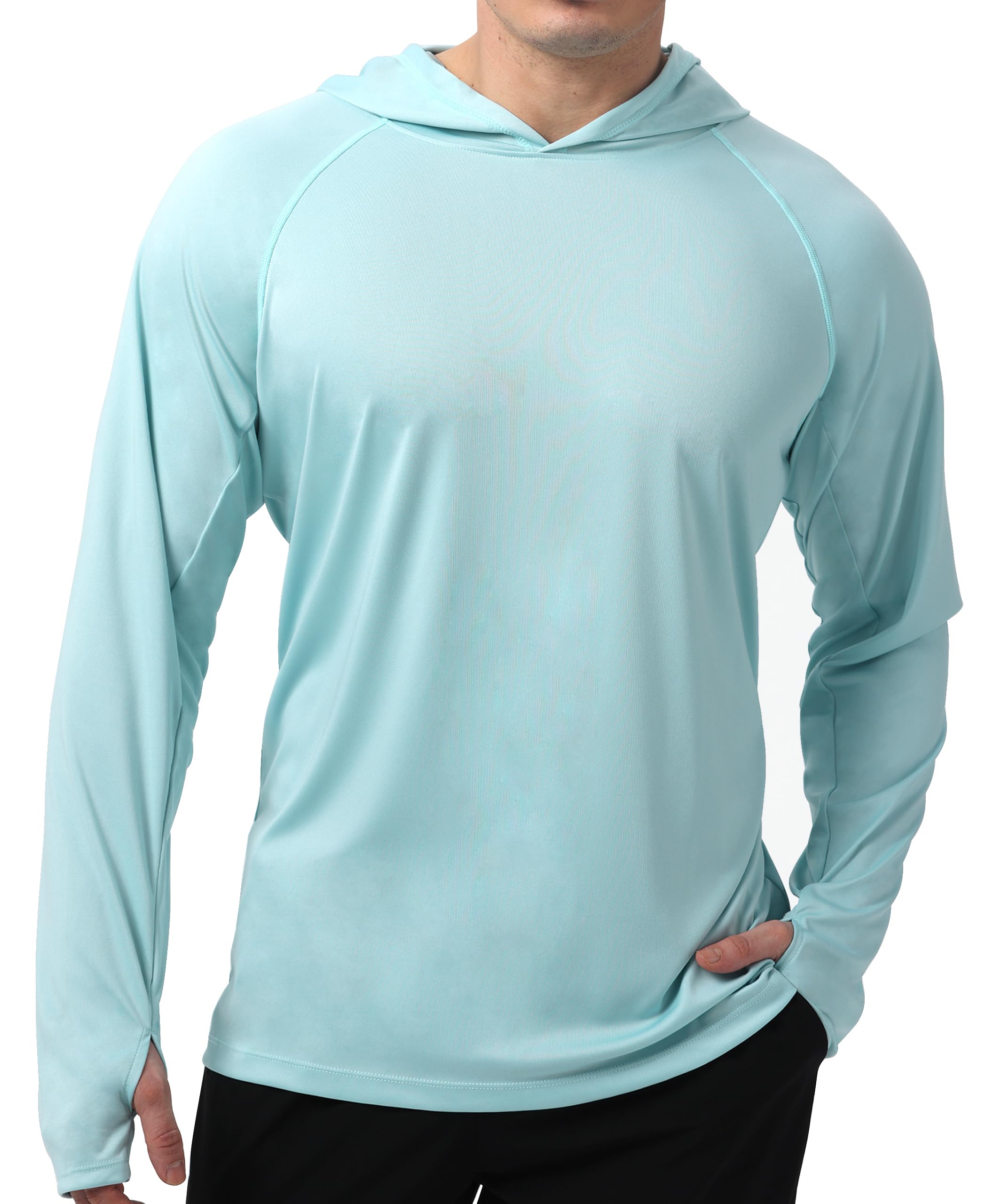 Azure Solid Color UPF 50+ Sunscreen Hoodie