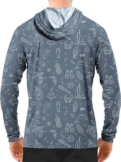 Premium Grey Design UPF 50+ Sunscreen Hoodie