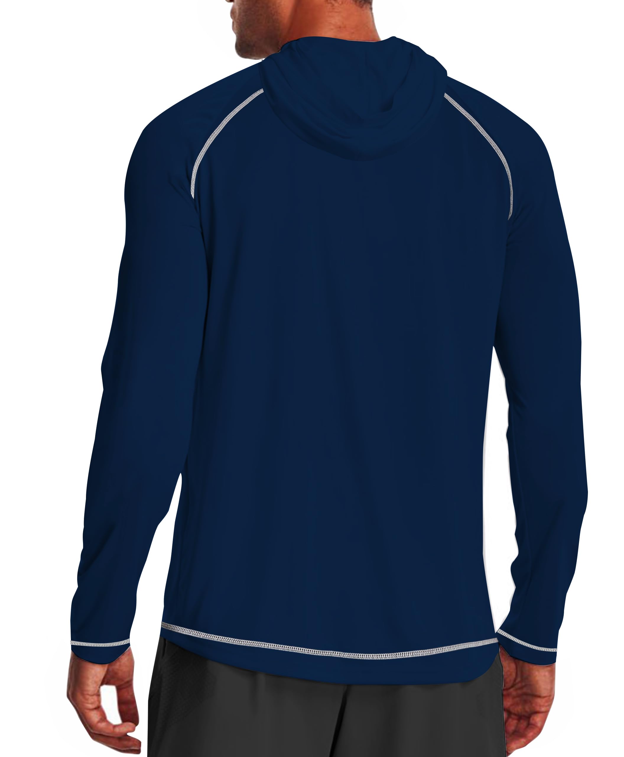 Dark Blue Solid Color UPF 50+ Sunscreen Hoodie