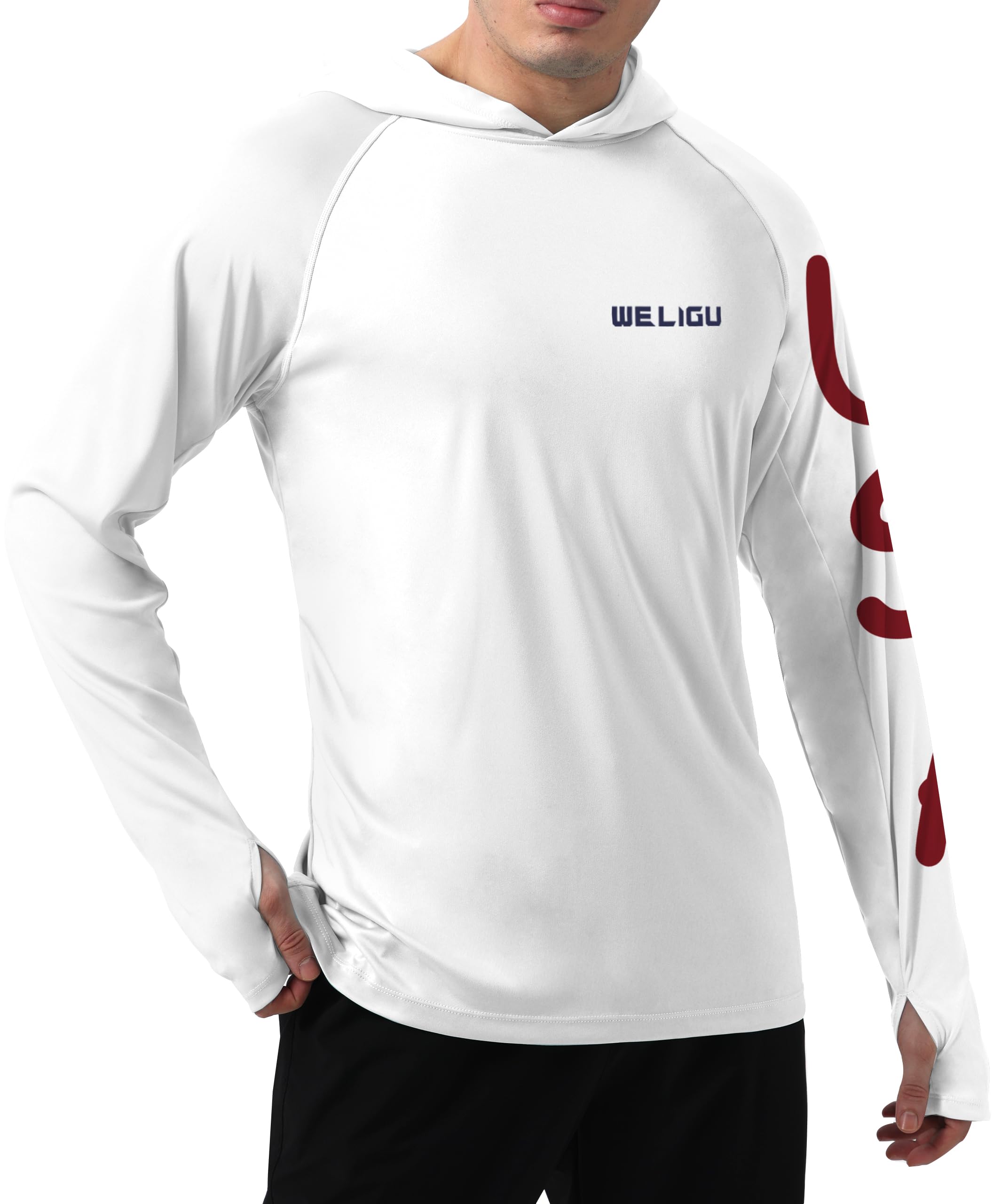 White-Flag Design UPF 50+ Sunscreen Hoodie