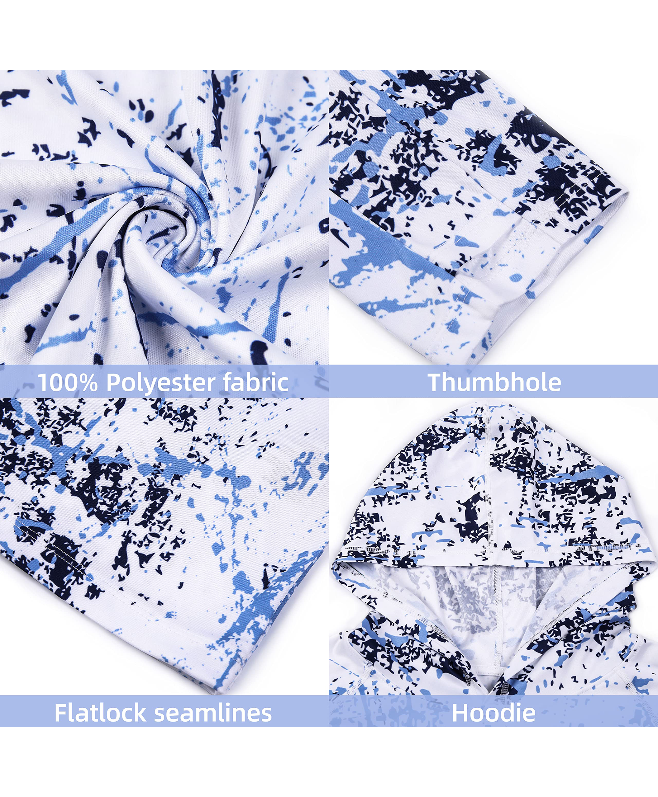 Men's UPF 50+ Sun Protection Hoodie Lightweight Long Sleeve