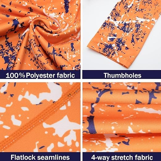 Orange Splash-Ink UPF 50+ Sunscreen Hoodie