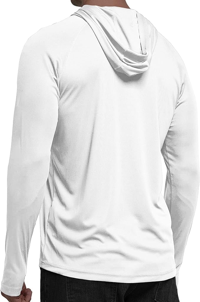 White Solid Color UPF 50+ Sunscreen Hoodie