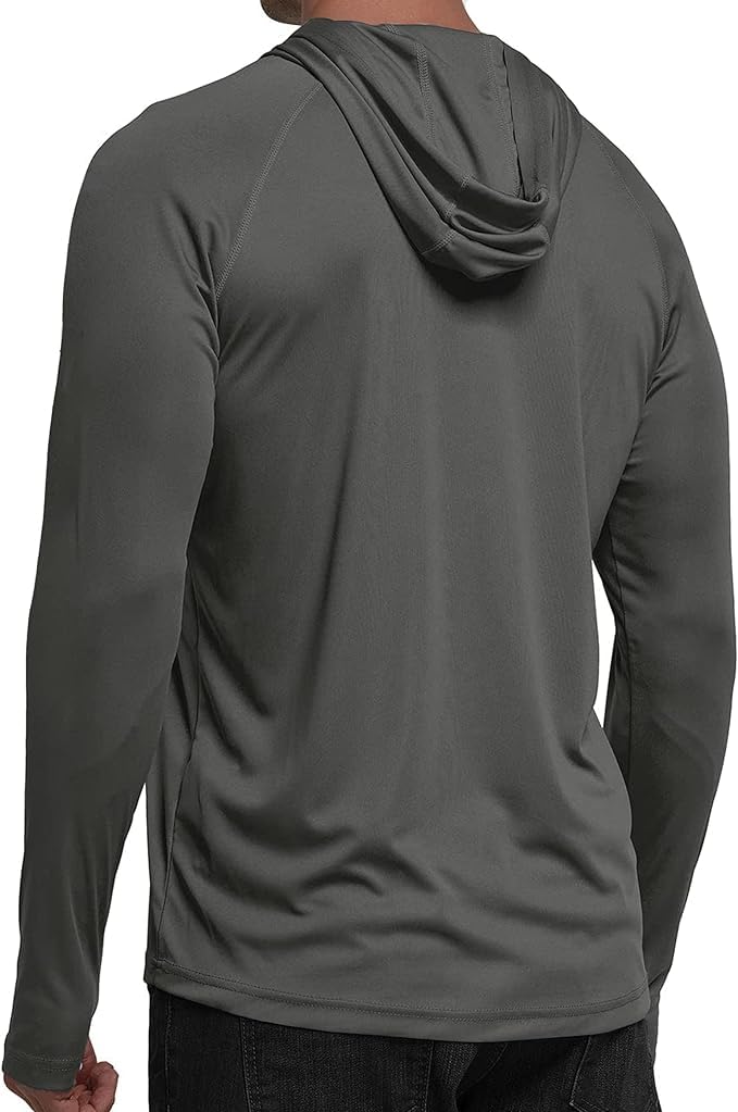 Grey Solid Color UPF 50+ Sunscreen Hoodie