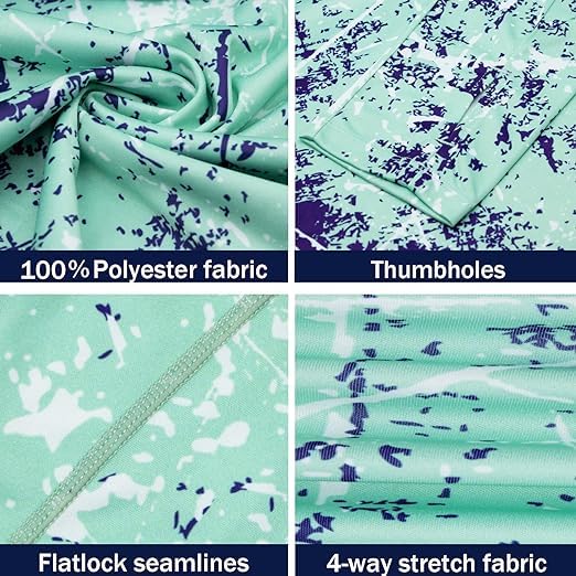 Pea Green Splash-Ink UPF 50+ Sunscreen Hoodie