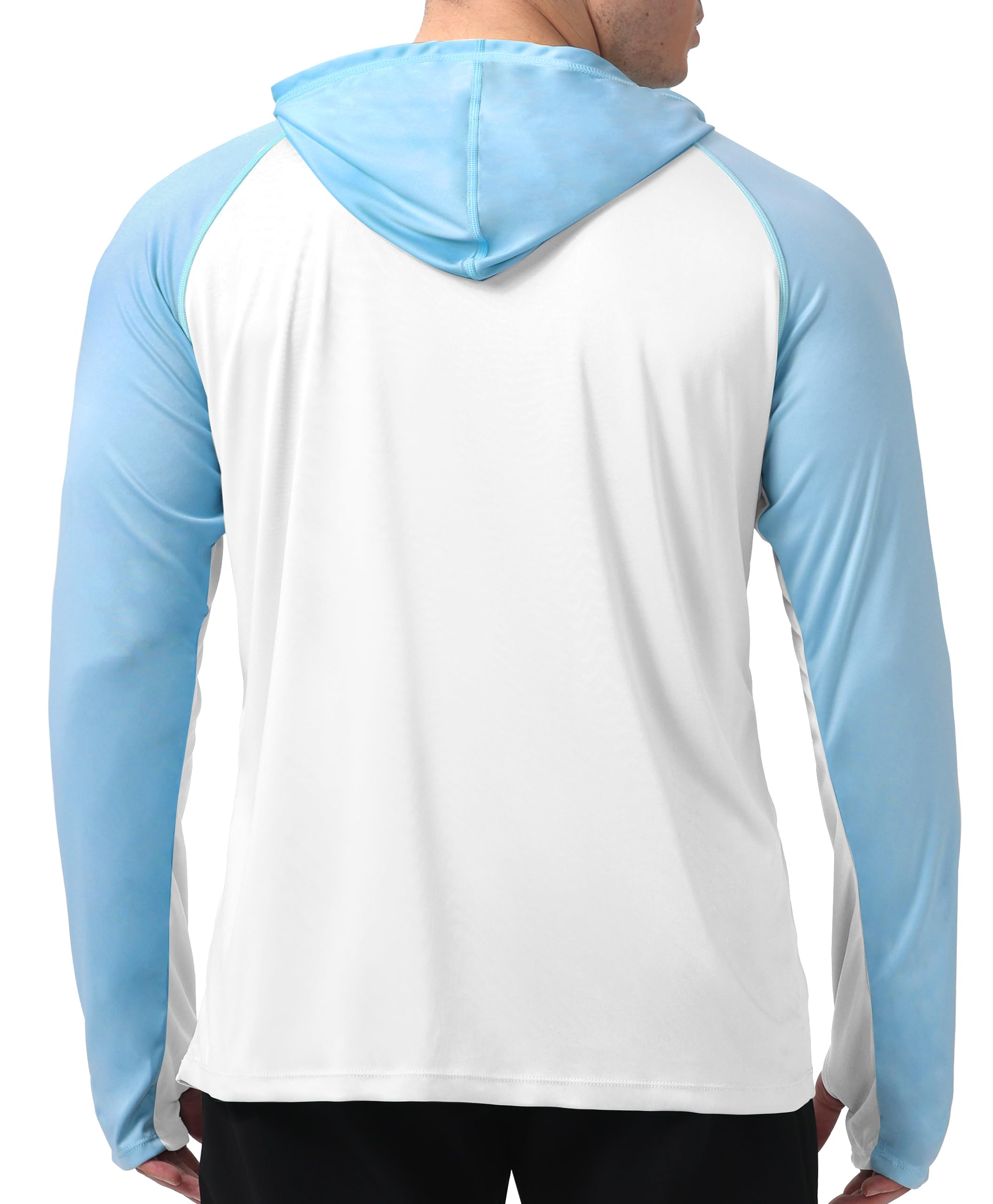 Blue & White Color Block UPF 50+ Sunscreen Hoodie