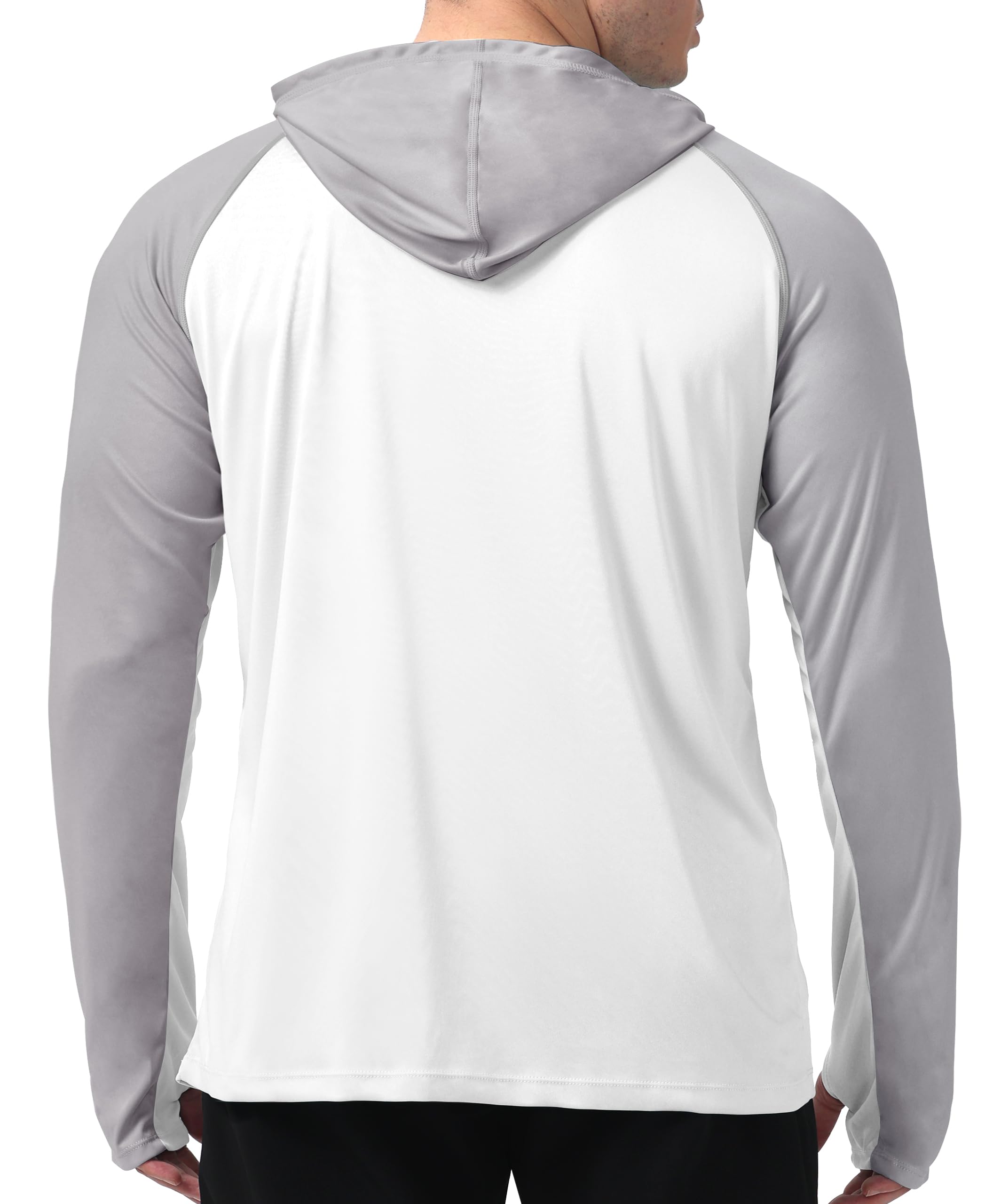 Grey & White Color Block UPF 50+ Sunscreen Hoodie