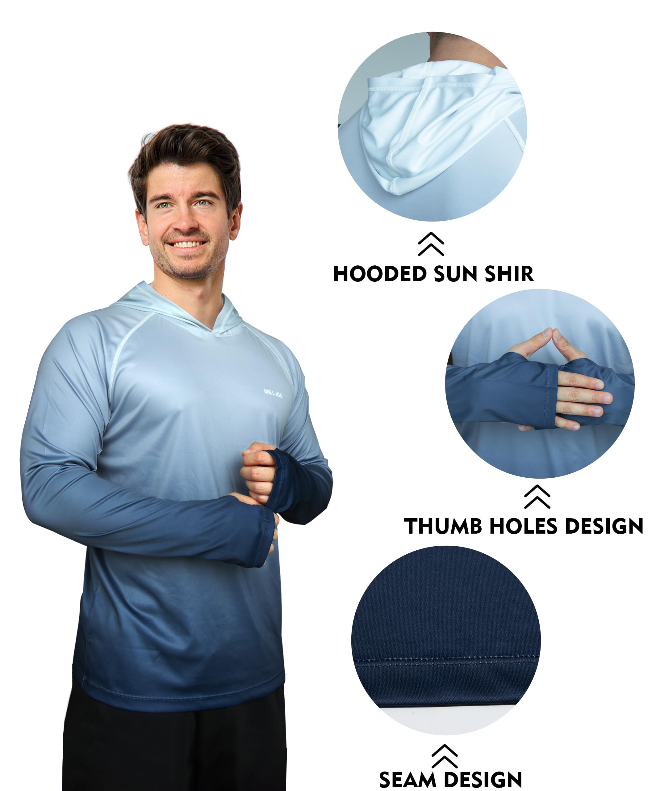Blue Gradient UPF 50+ Sunscreen Hoodie