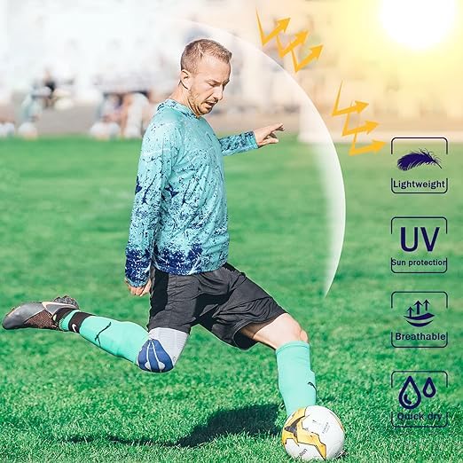 Pea Green Splash-Ink UPF 50+ Sunscreen Hoodie