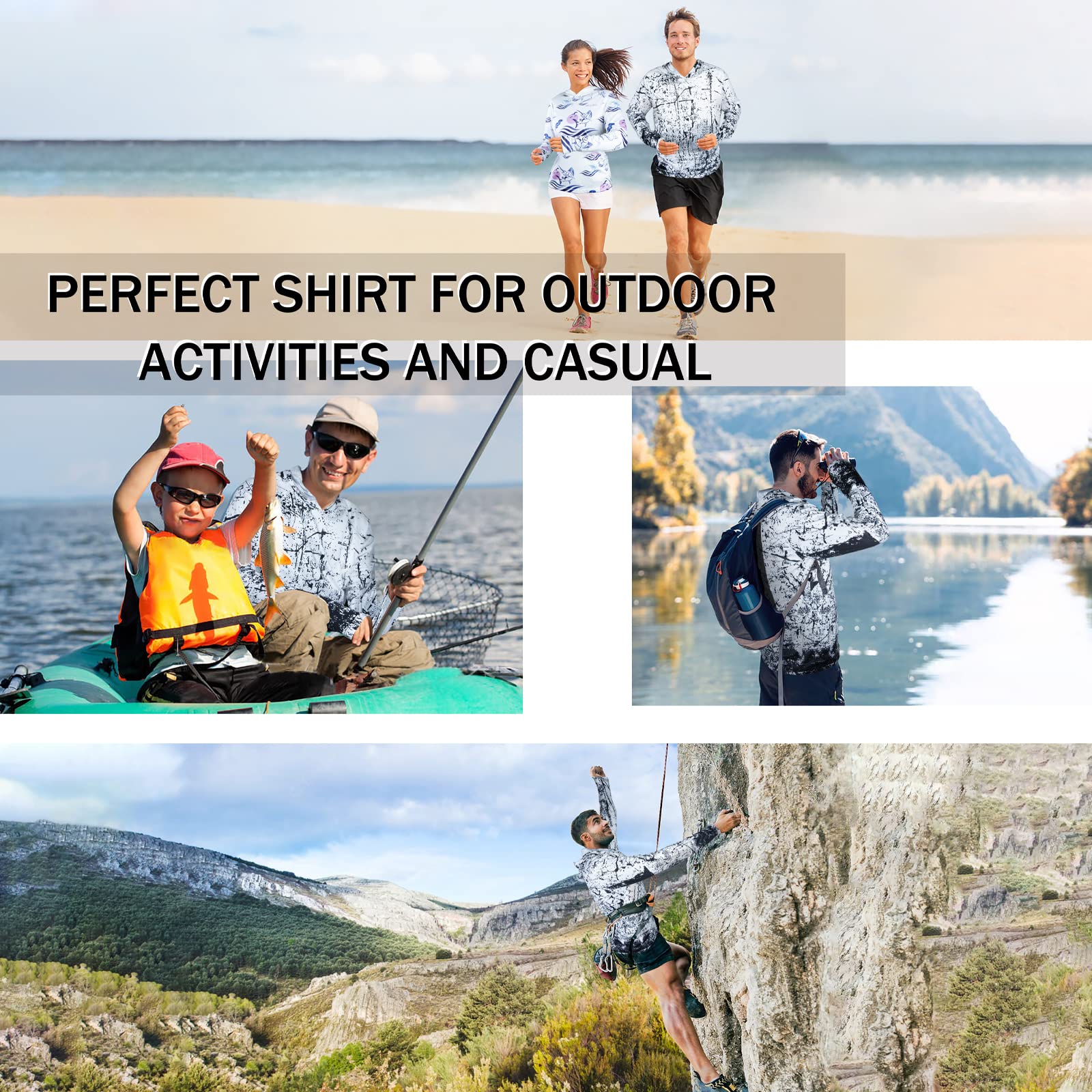 Black and White Splash-Ink UPF 50+ Sunscreen Hoodie