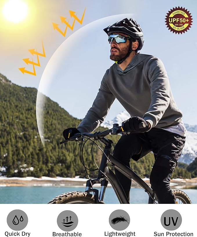 Grey Solid Color UPF 50+ Sunscreen Hoodie